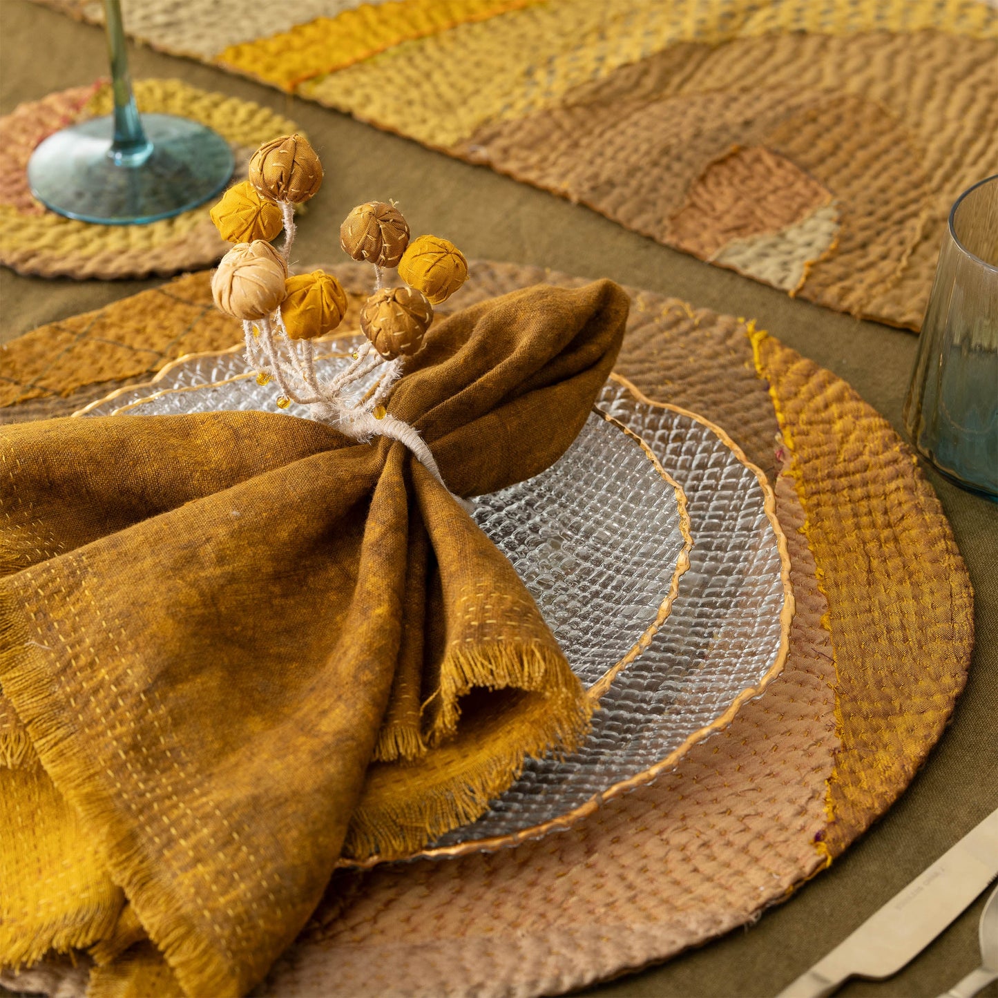 Sage Kantha  Napkin Ring