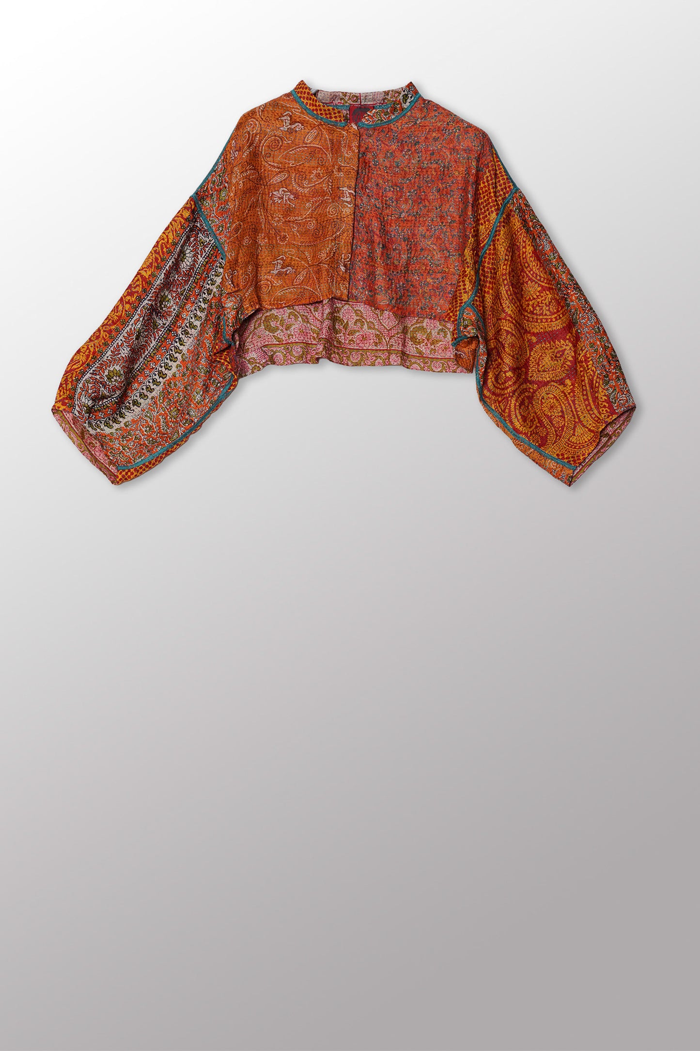 VINTAGE SILK KANTHA SLEEVE JACKET - sv2090-0004m -