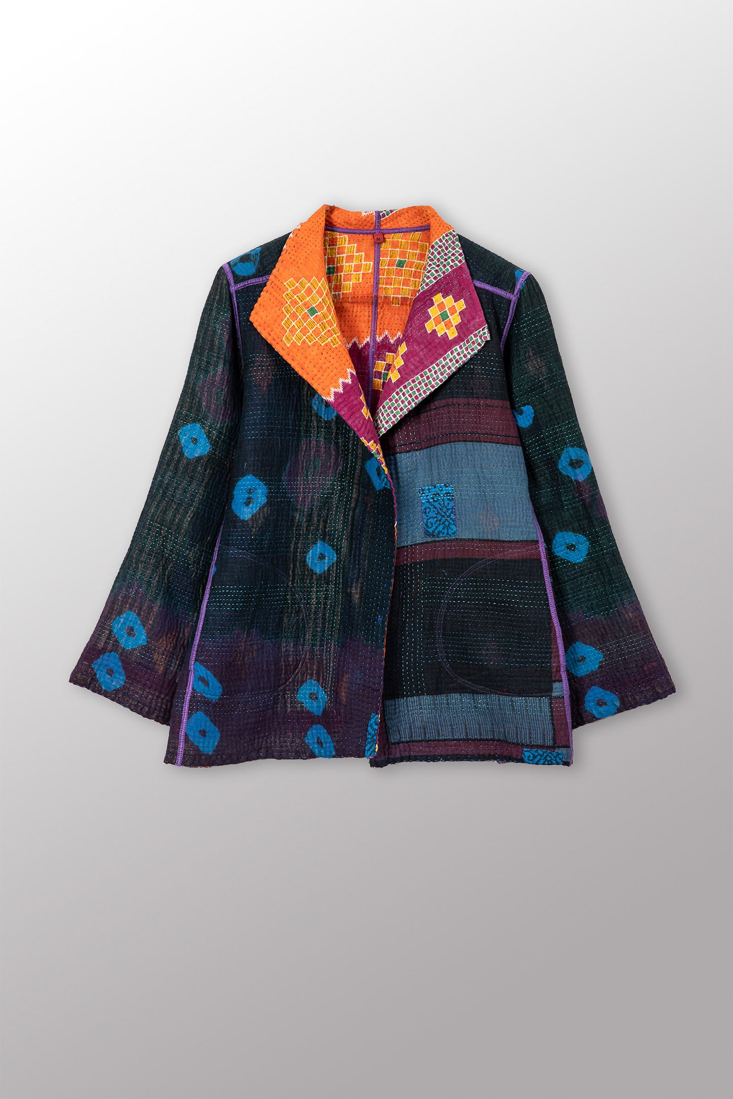 VINTAGE COTTON KANTHA SHORT JKT - cv4007-0345m -