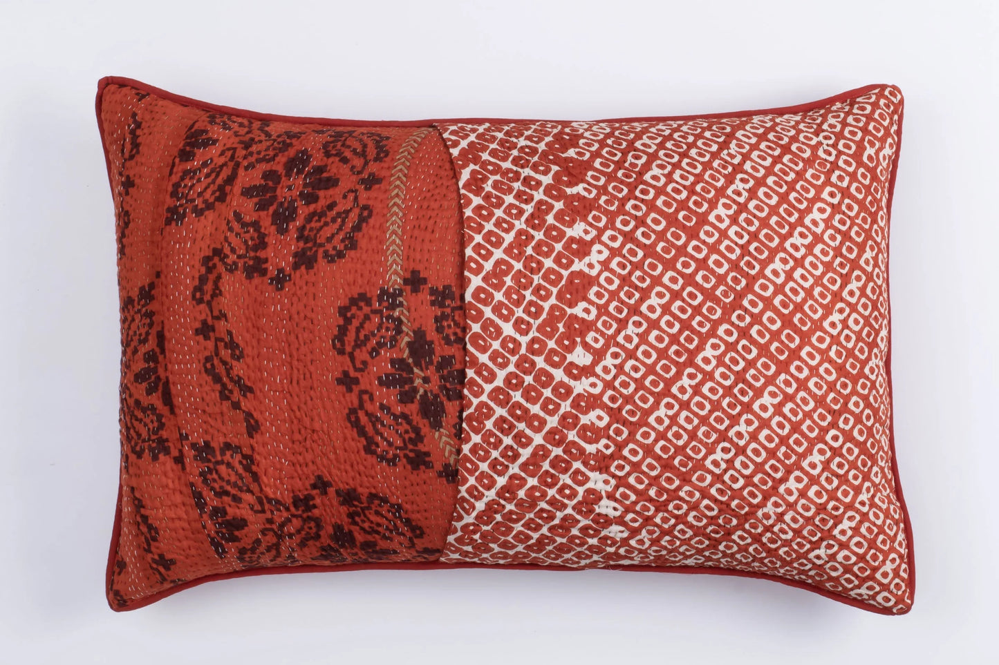 Vintage Kimono Print  Orange  Cushion