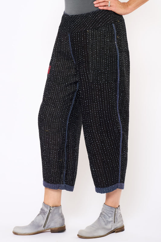 BBK SOLID KANTHA NEW LANTERN PANTS - bl-bbs4651-nvy -