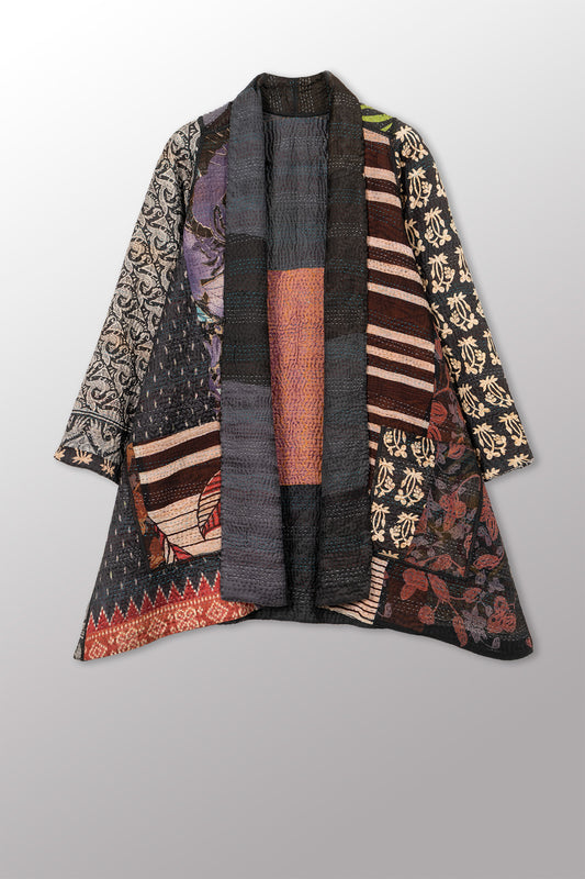 JACQUARD SILK KANTHA A-LINE JKT - js4003-cbkg002a -