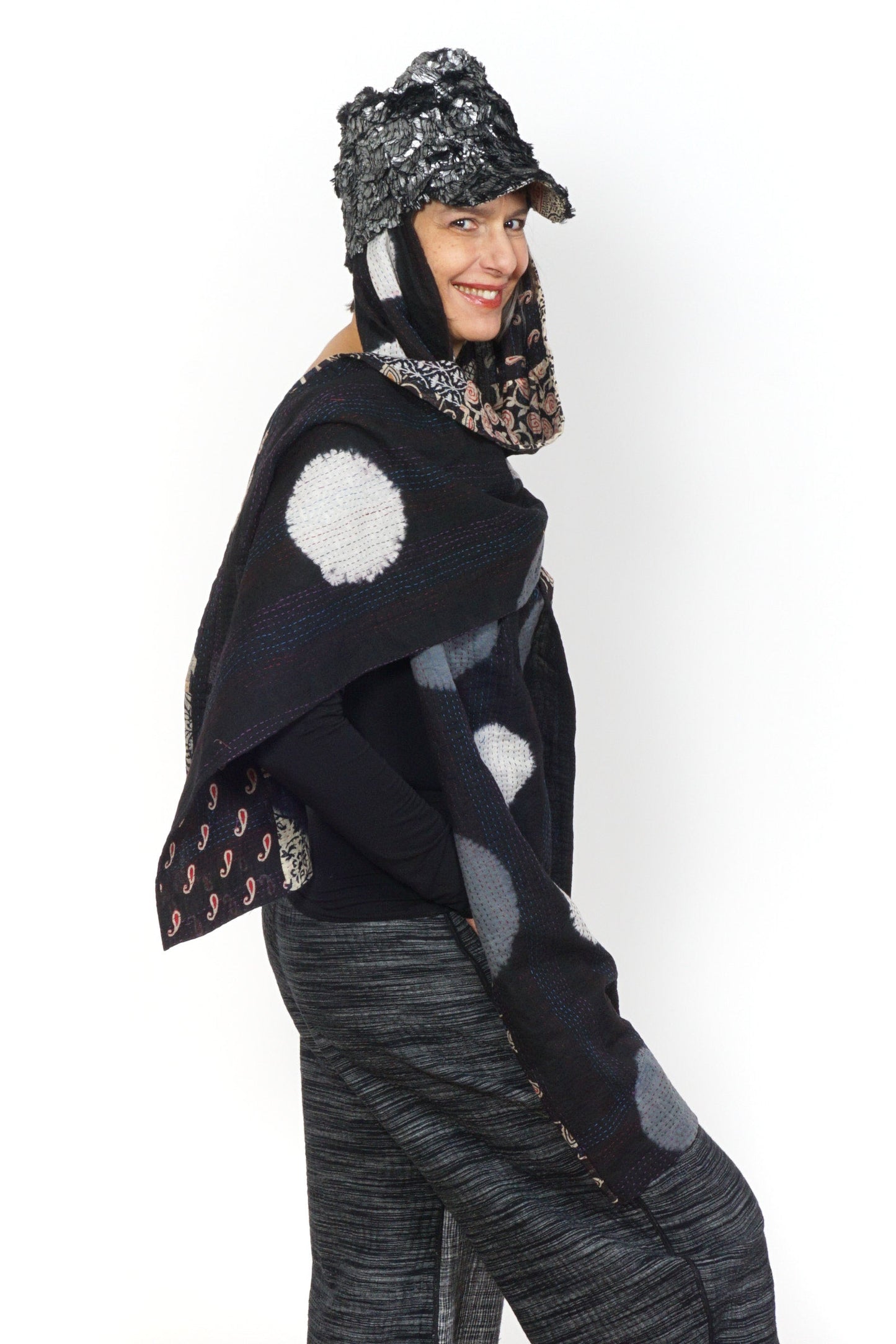 KANTHA CASK STOLE HAT BY KYOKO MURAYAMA - kym-22-008 -