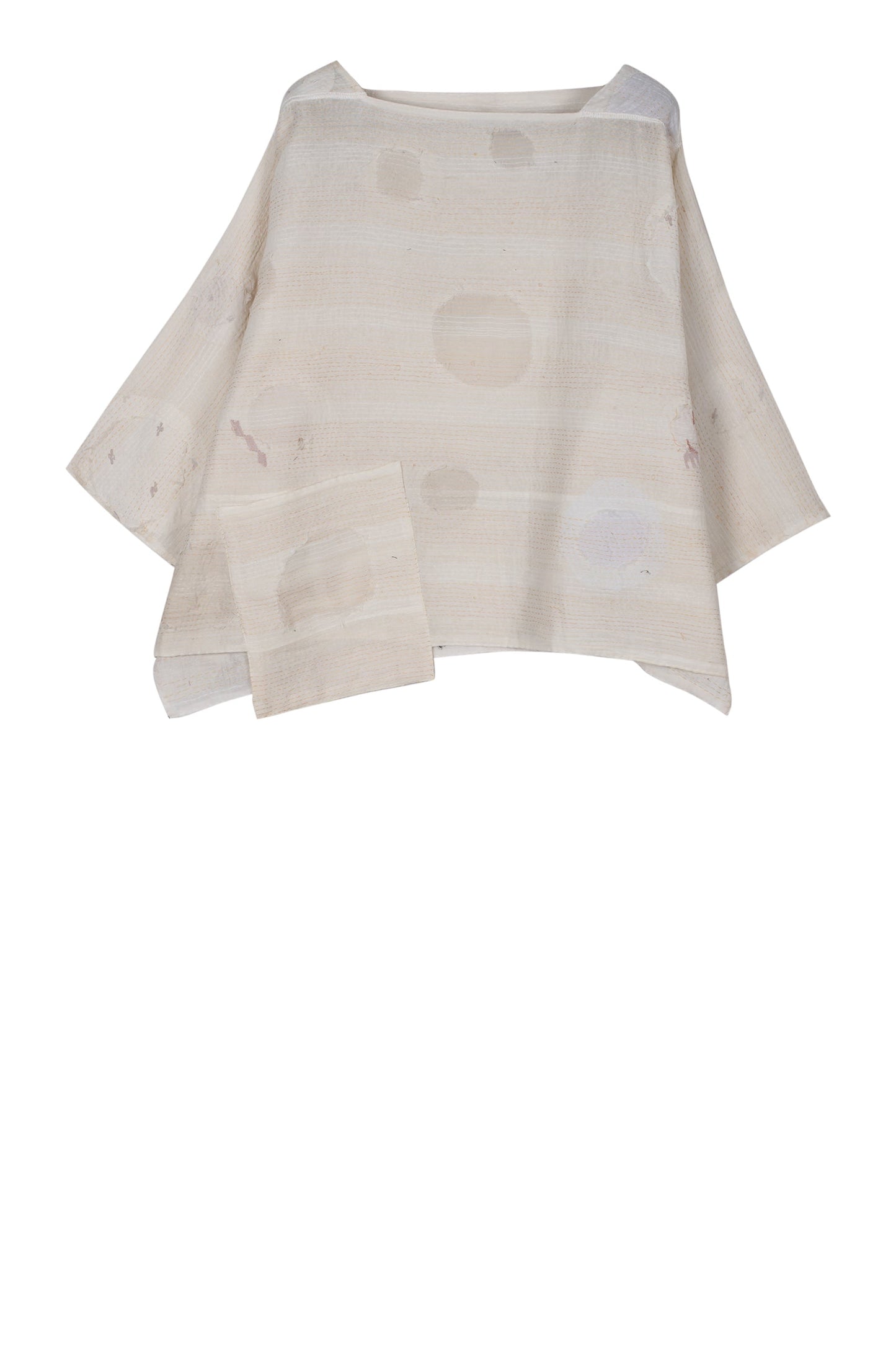 CUT THROUGH DOT AND HOLES KANTHA 3/4 SLV. CROP TOP MIO - cd2538-ivy -