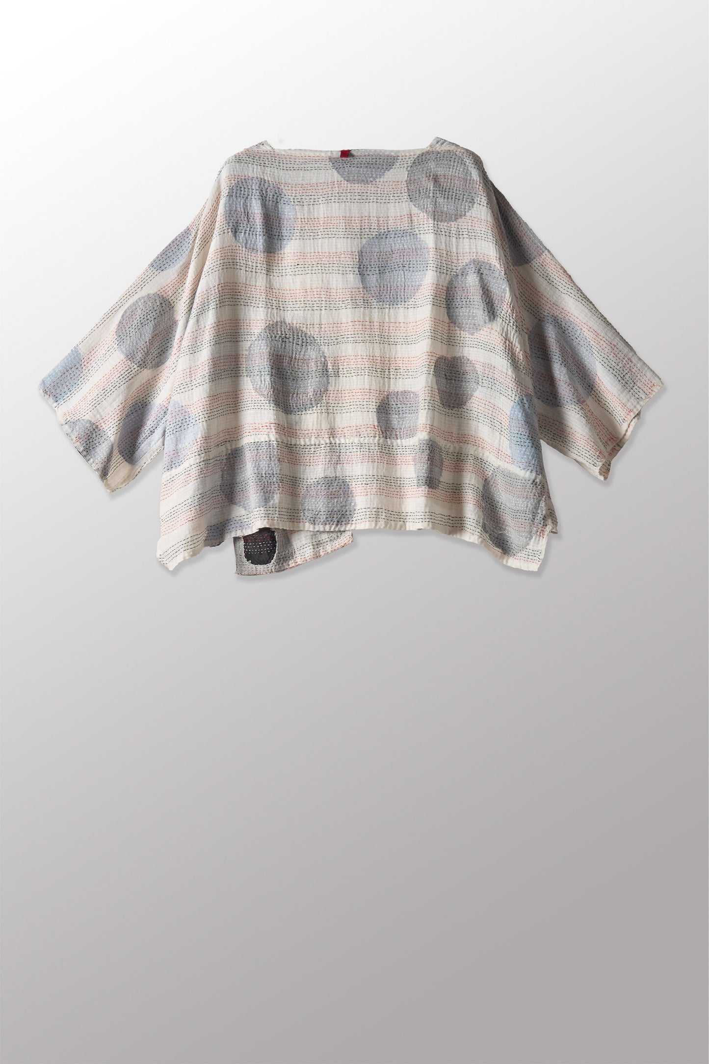 CUT OUT KANTHA 3/4 SLV. CROP TOP MIO - ck2538-wht -