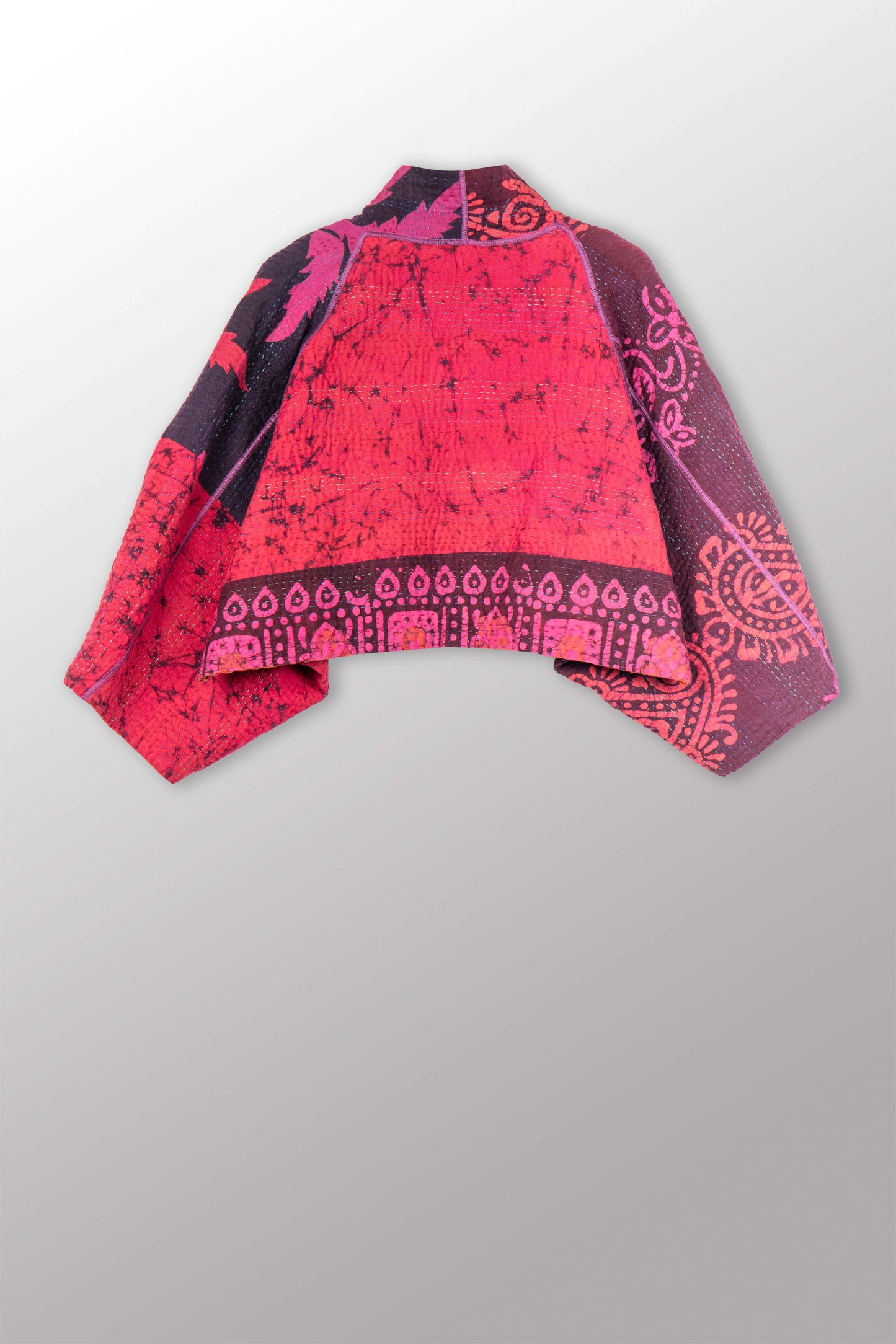 COTTON OVERDYE KANTHA PUFF SLV. SHRUG - ov4062-cpik001a -