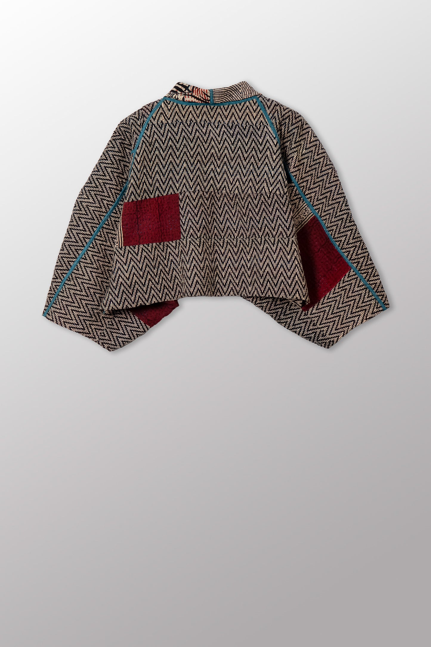 SOHO BAMBOO KANTHA PUFF SLV. SHRUG - bo4062-cblk003a -