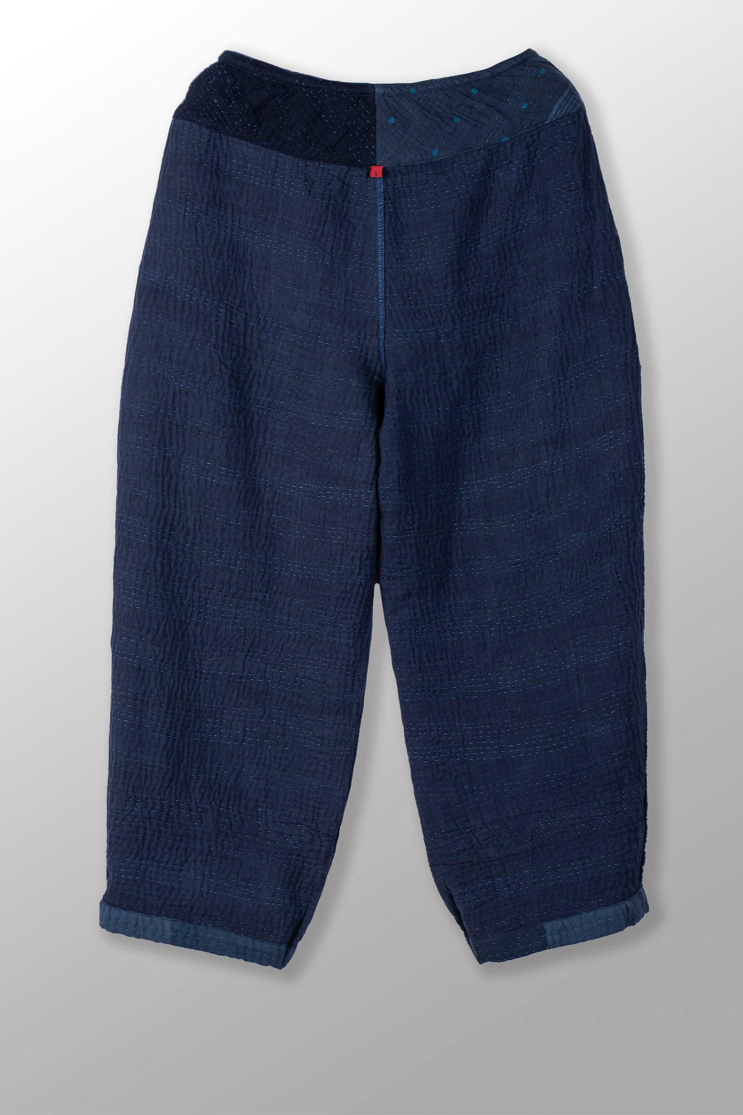 OMBRE PATCHED KANTHA NEW LANTERN PANTS - op4651-nvy -