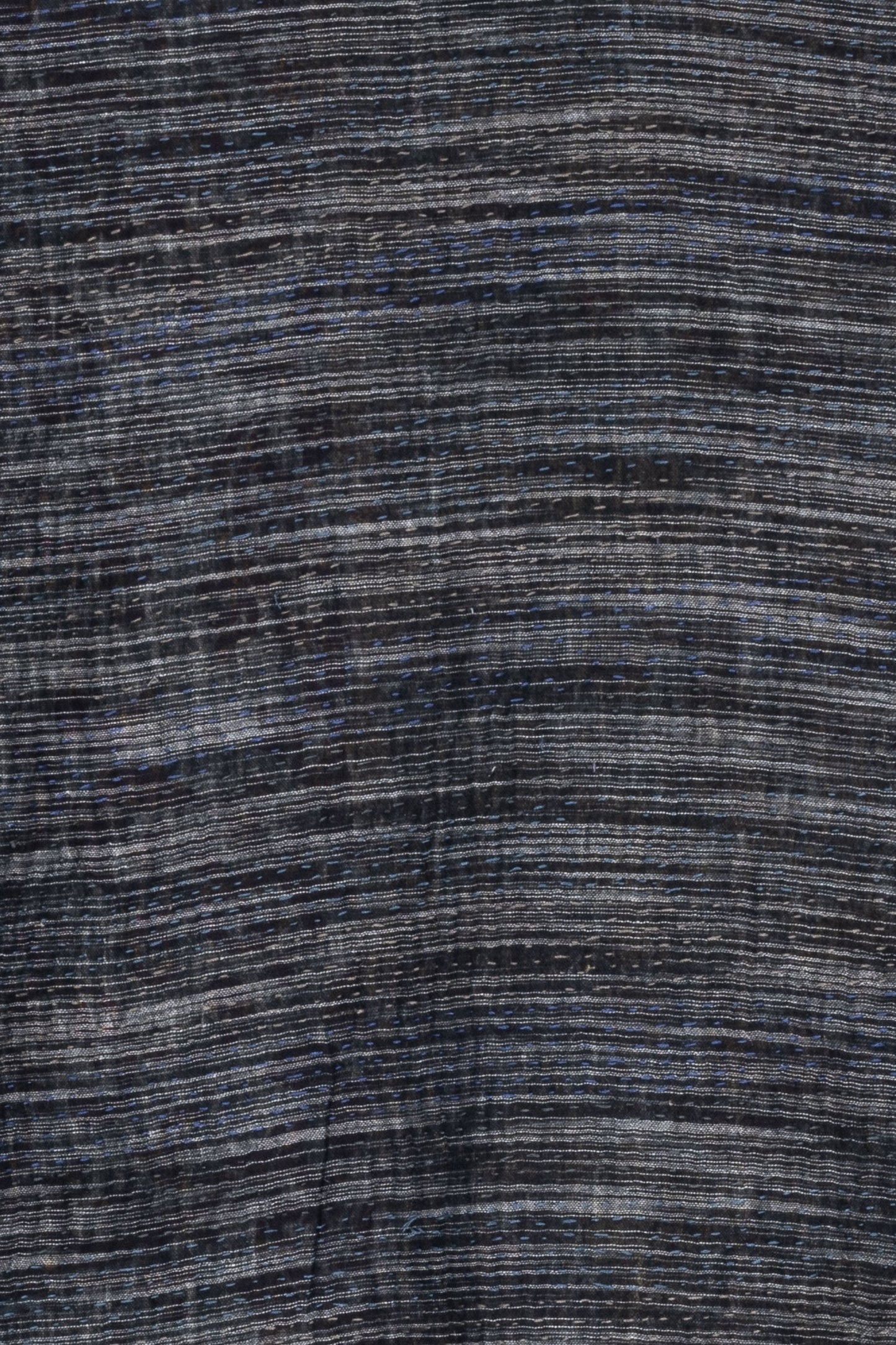 WOVEN IKAT & FRAYED PATCH KANTHA A-LINE COAT - wk4309-gry -