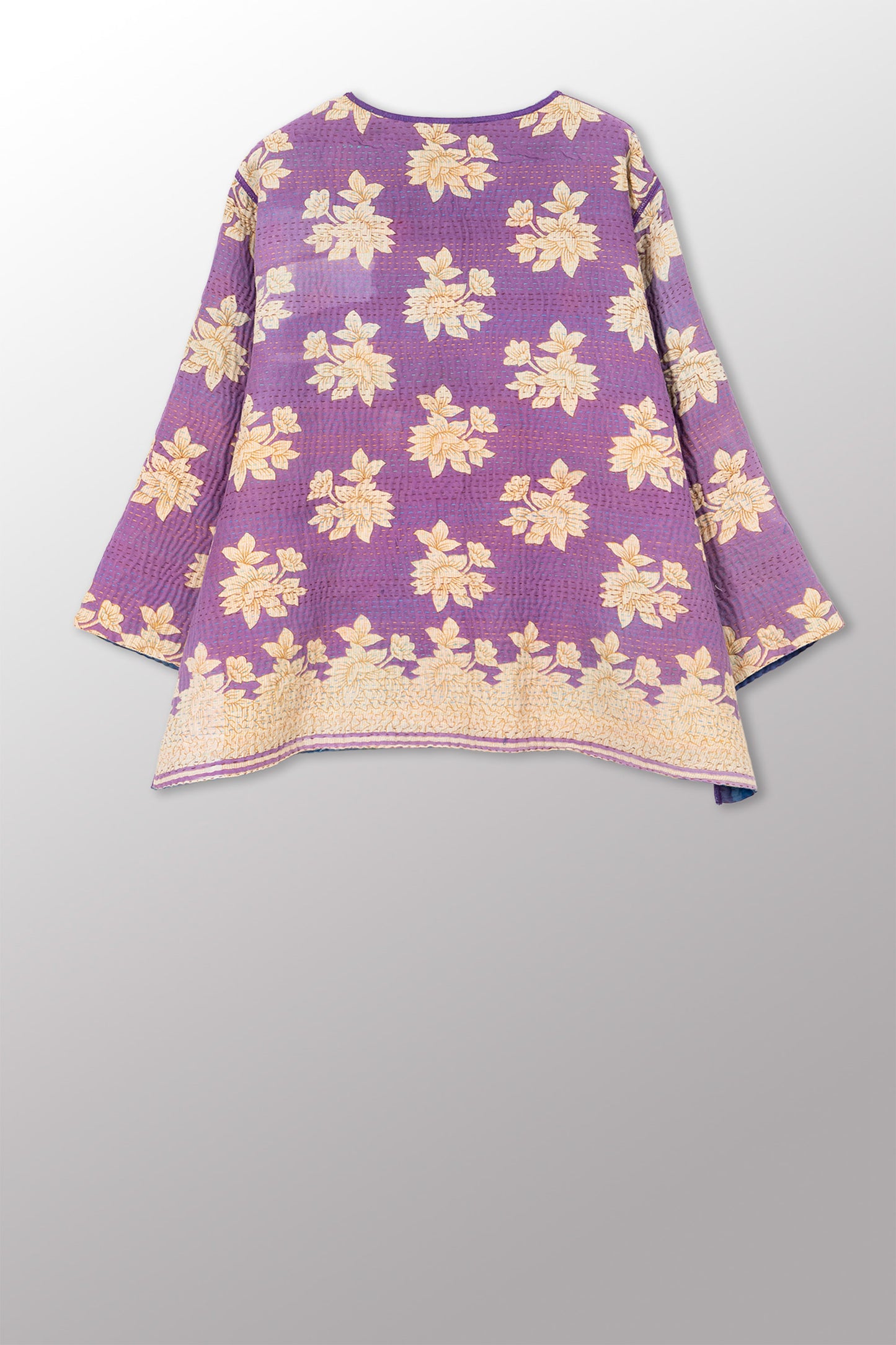 VINTAGE COTTON KANTHA A-LINE SHORT JKT - cv4019-0024a -