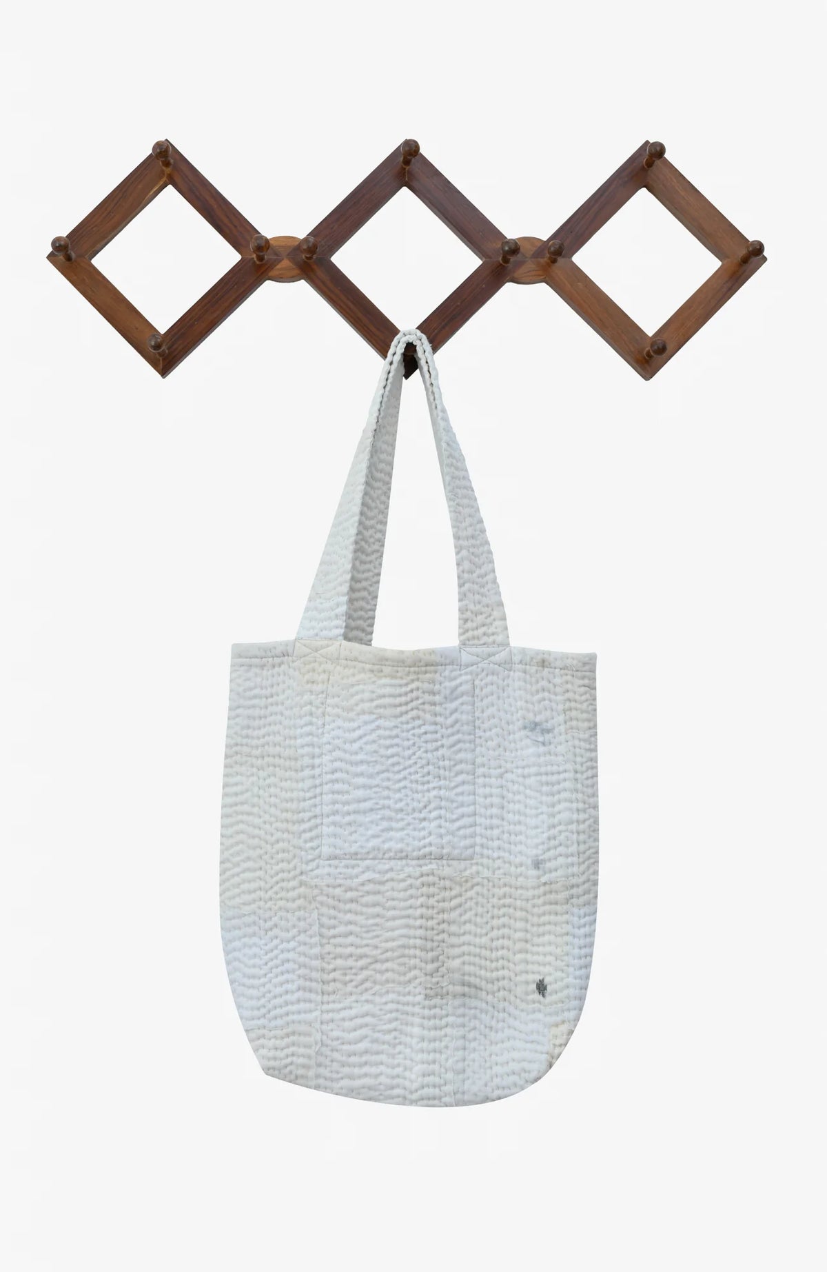 Mosaic Fray Handmade Vintage Kantha Tote Bag -Cauliflower