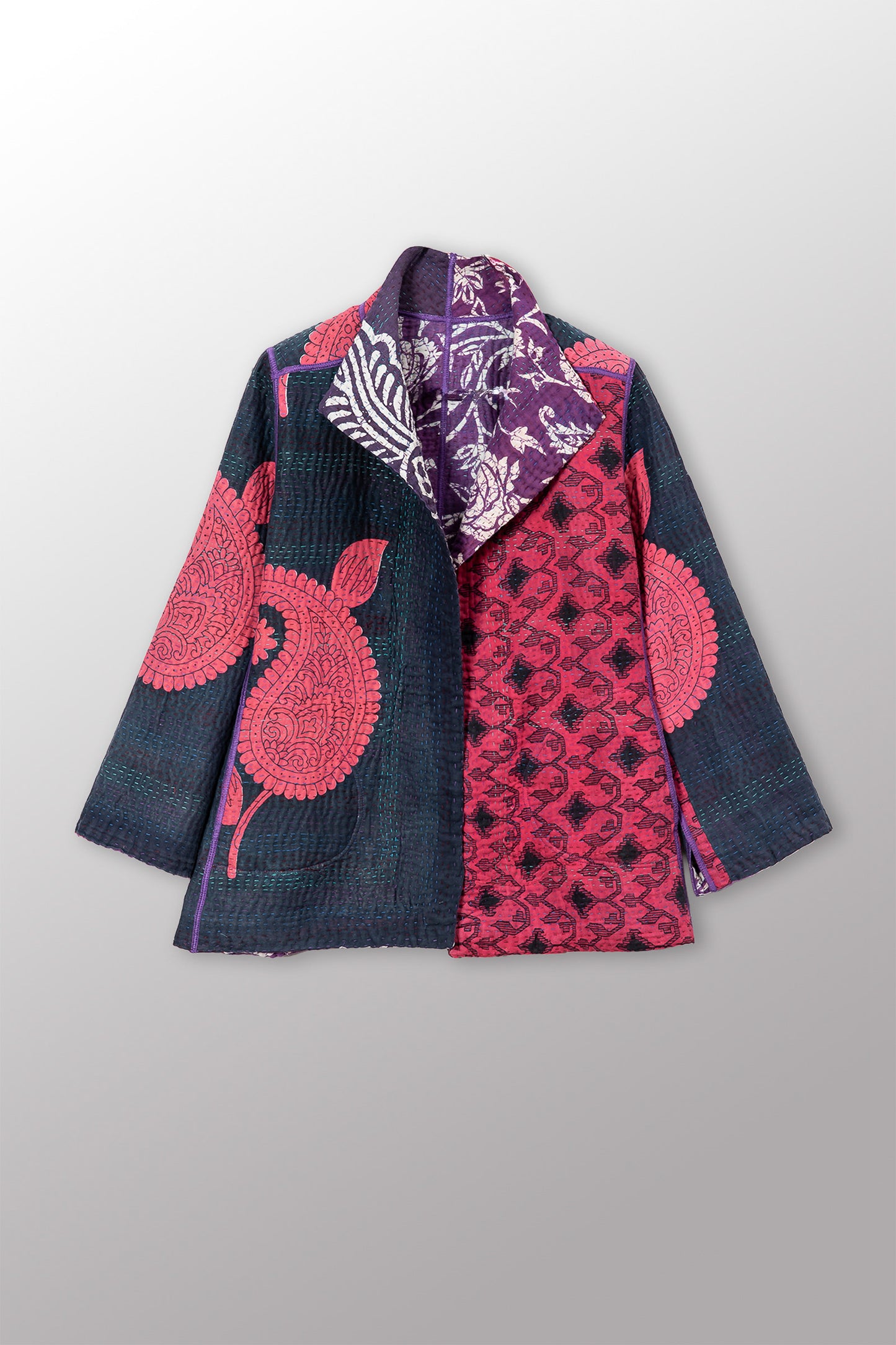 VINTAGE COTTON KANTHA SHORT JKT - cv4007-0347s -