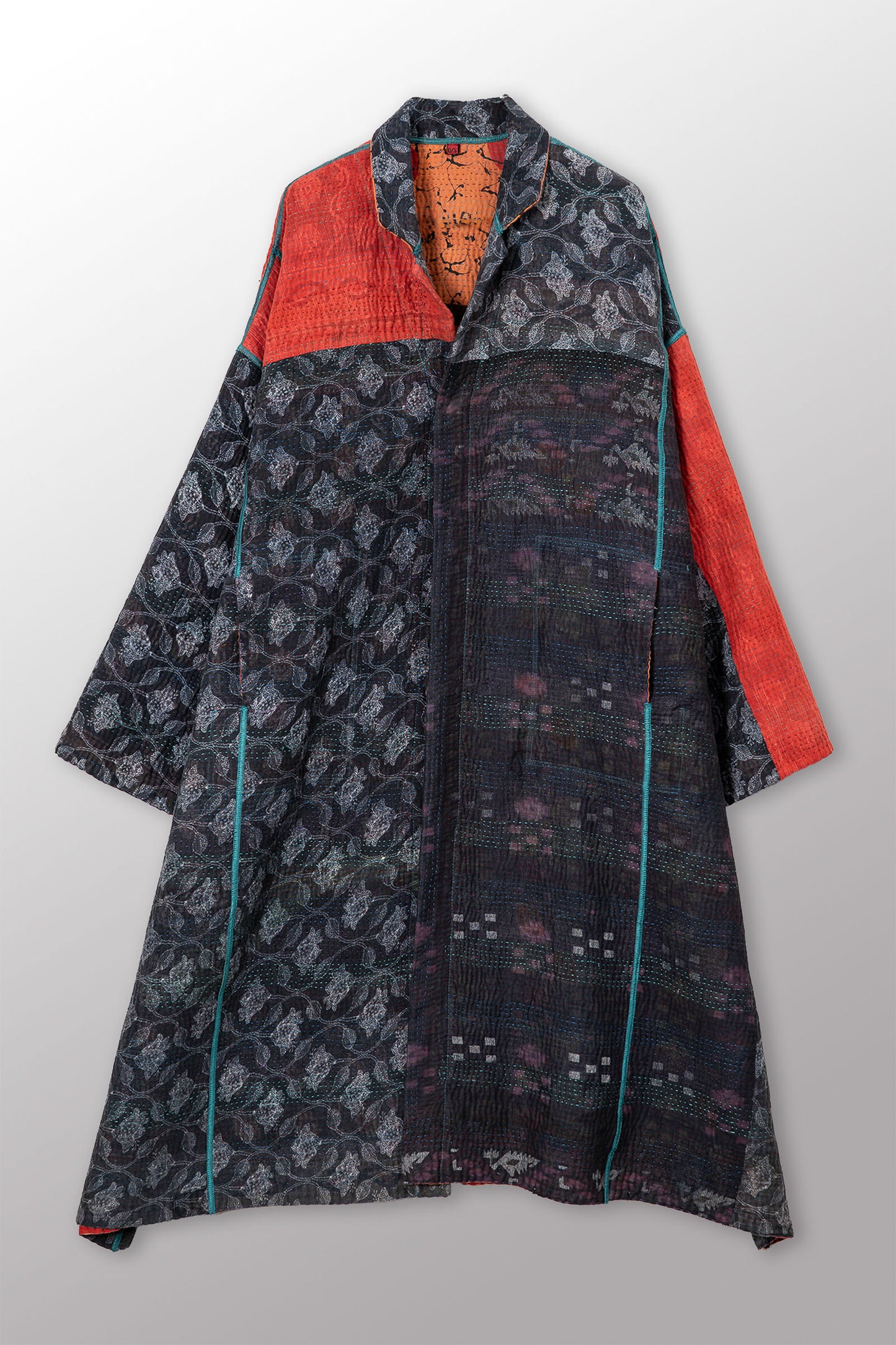 VINTAGE COTTON KANTHA NEW OVERSIZED COAT - cv4342-0014a -