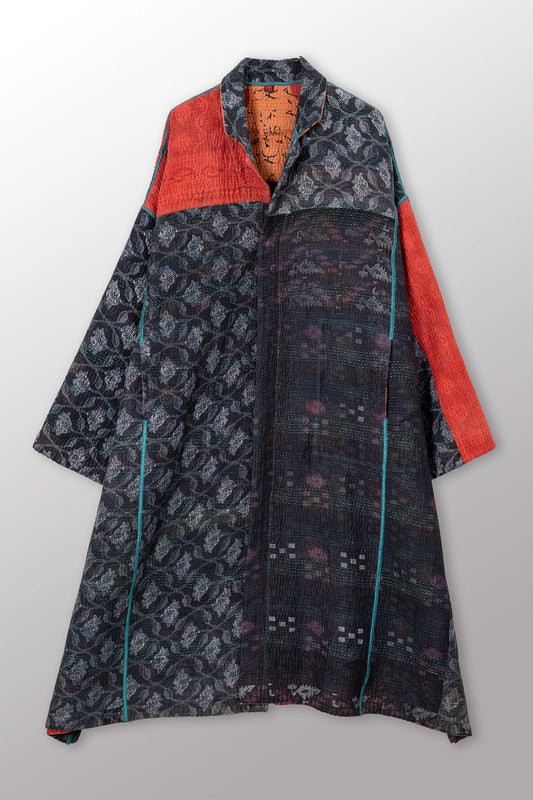 VINTAGE COTTON KANTHA NEW OVERSIZED COAT - cv4342-0014a -