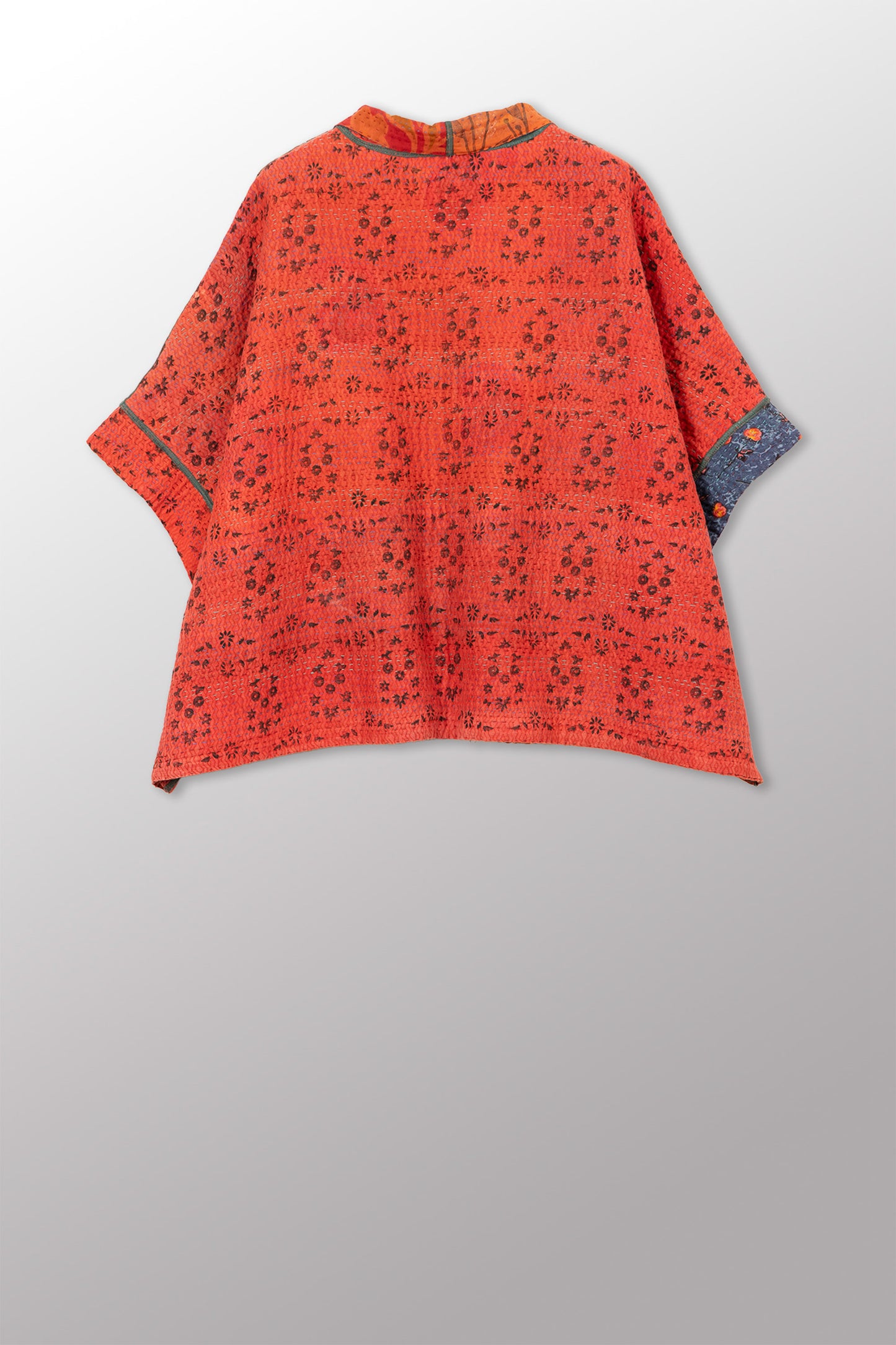 COTTON OVERDYE KANTHA MINI PONCHO - ov4060-corg006a -