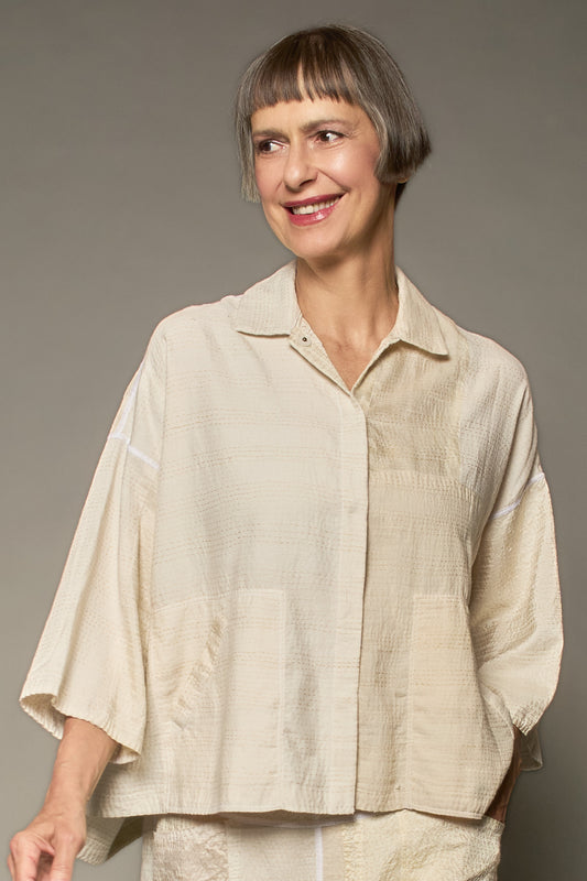JAIPUR WHITE KANTHACROPPED TENT SHIRT - jw2596-ivy -