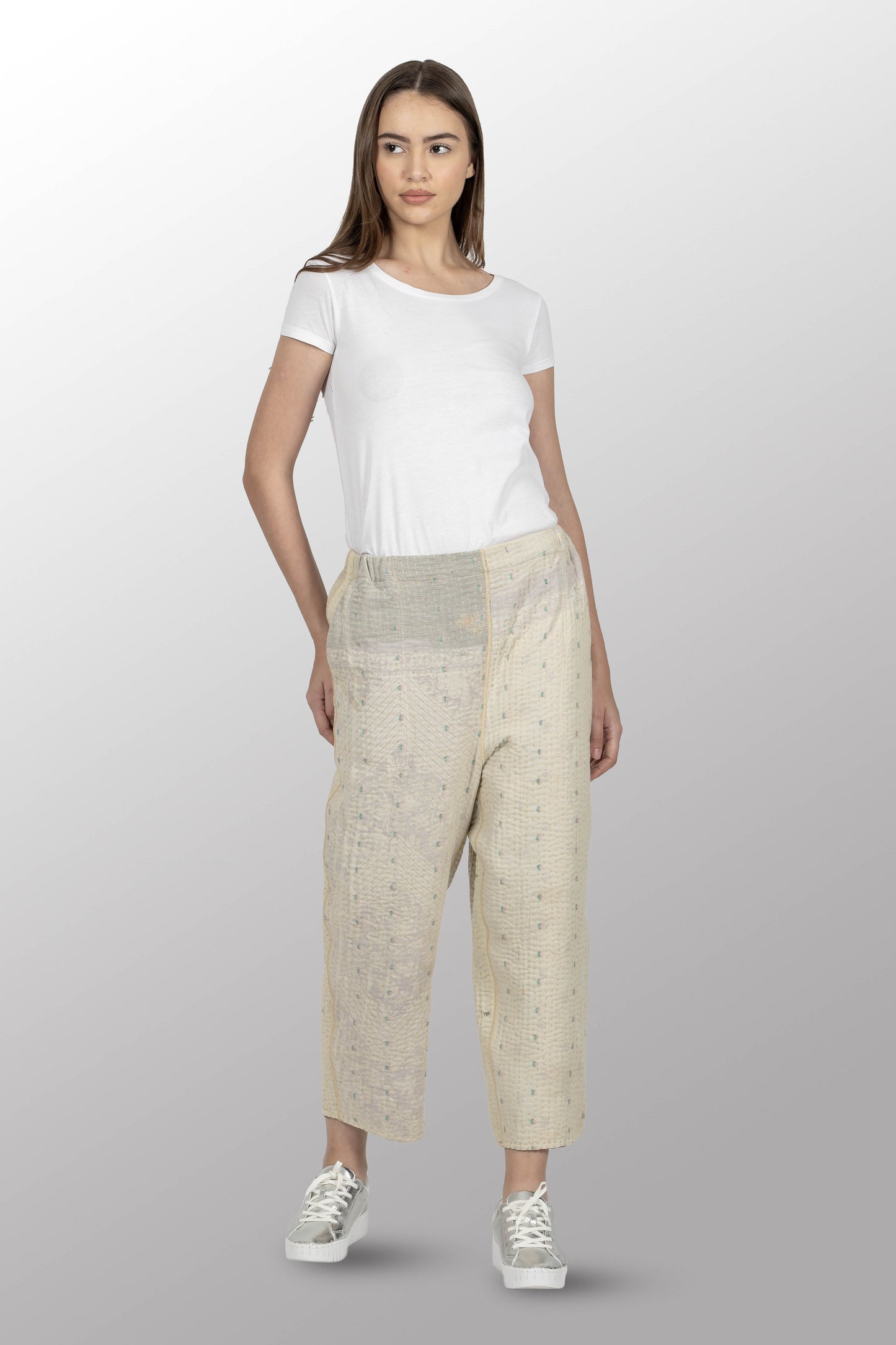 BBK SOLID KANTHA STRAIGHT PANTS - bl-bbs4664-ivy -