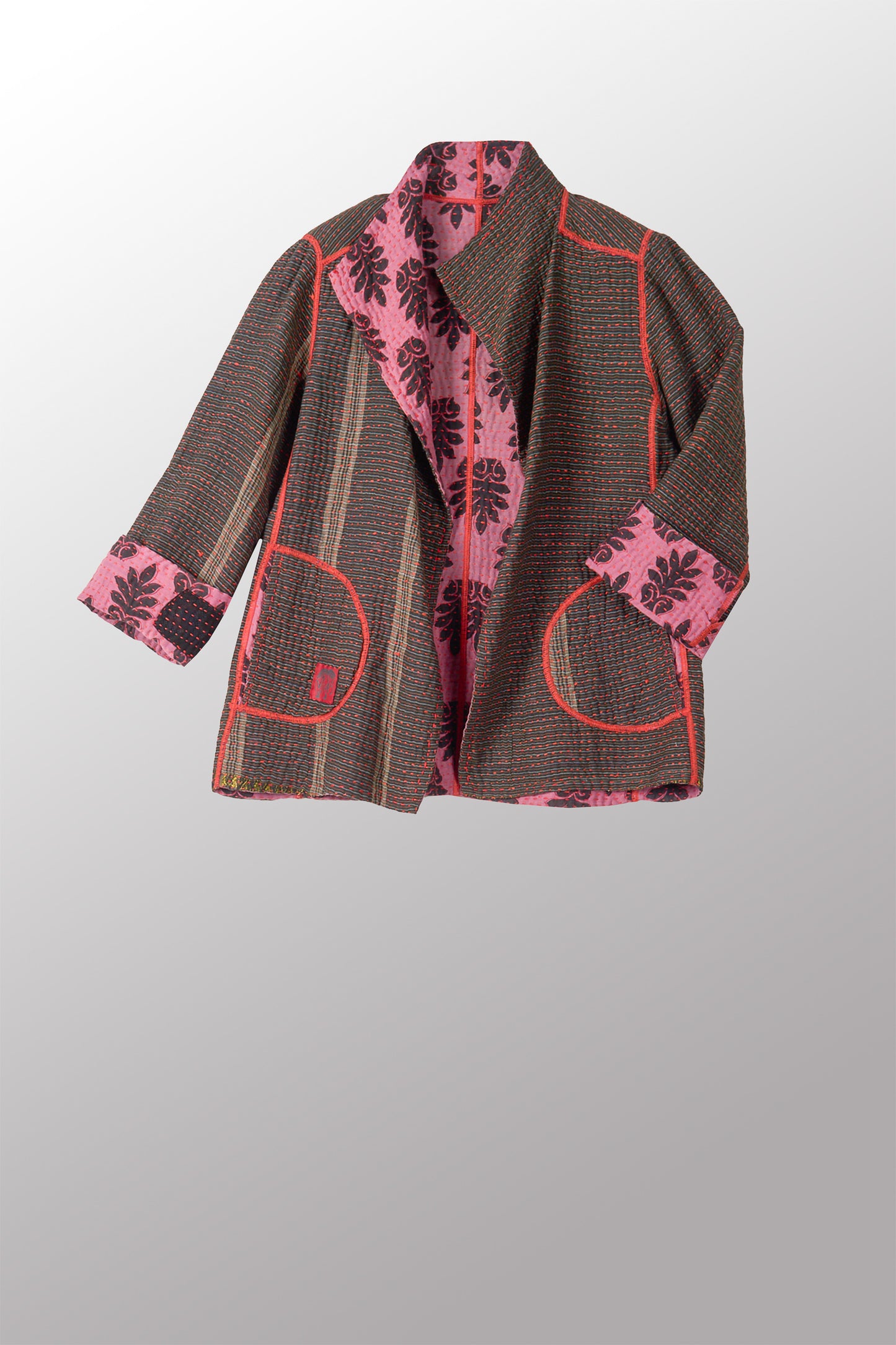 VINTAGE COTTON BBK KANTHA SHORT JKT - bb4007-mlt -