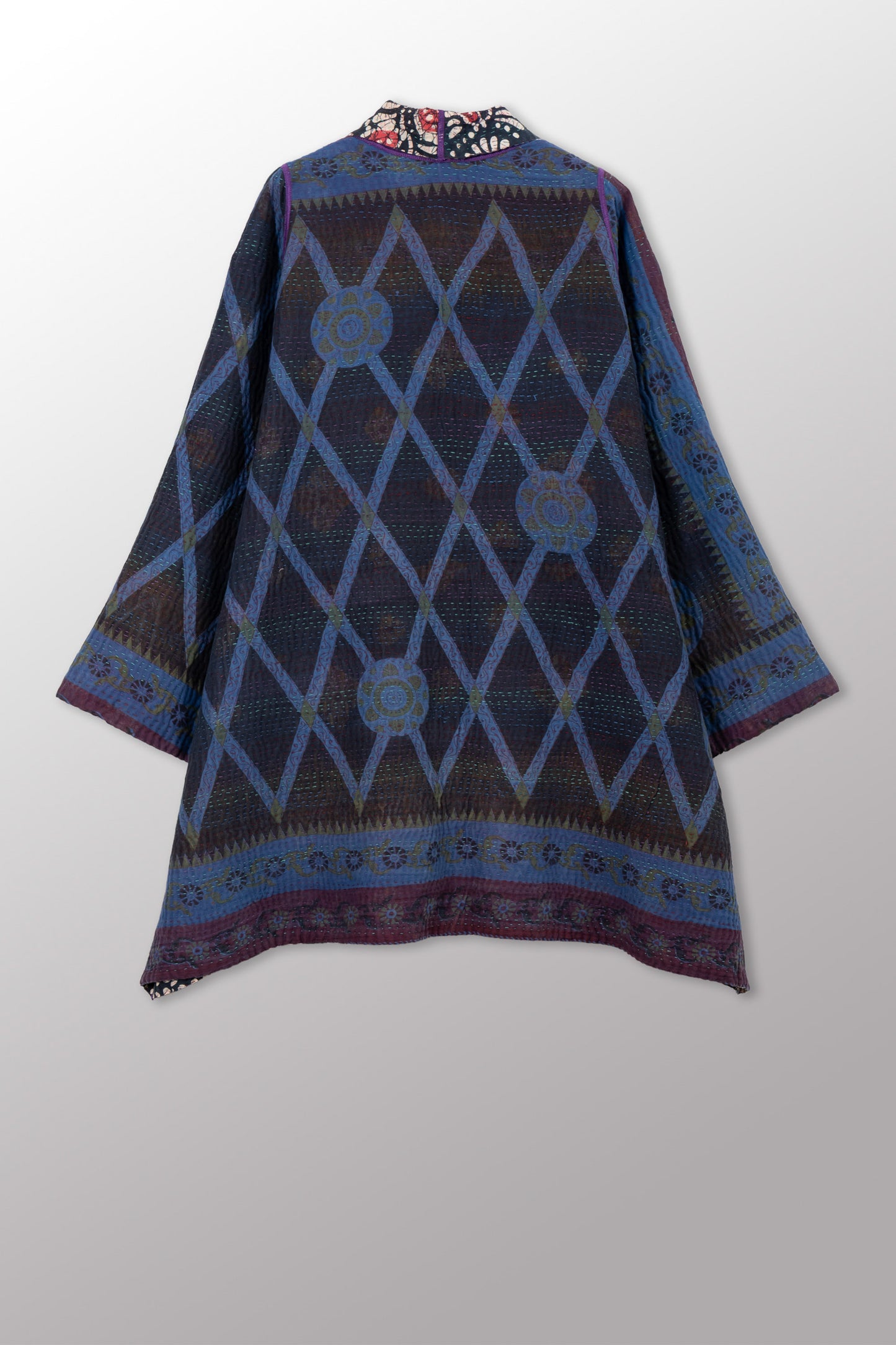 COTTON OVERDYE KANTHA A-LINE JKT - ov4003-cblu038w -