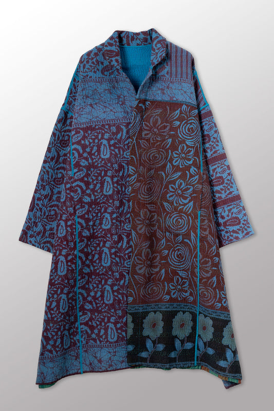 VINTAGE COTTON KANTHA NEW OVERSIZED COAT - cv4342-0018a -