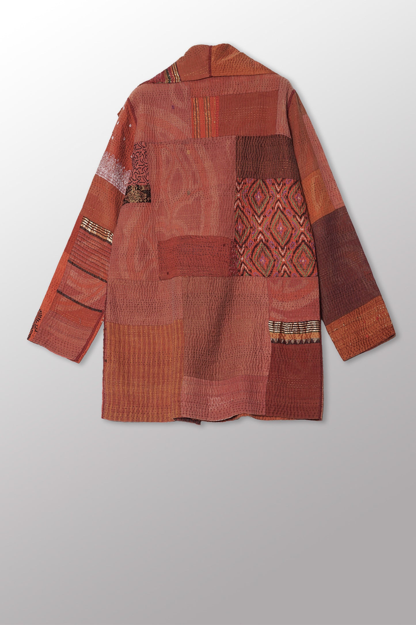 COTTON SILK SW PATCH KANTHA POCKET JKT - ws4002-org -