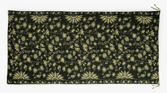 Vintage fray patch printed kantha day bed mattress cover - cherteruse