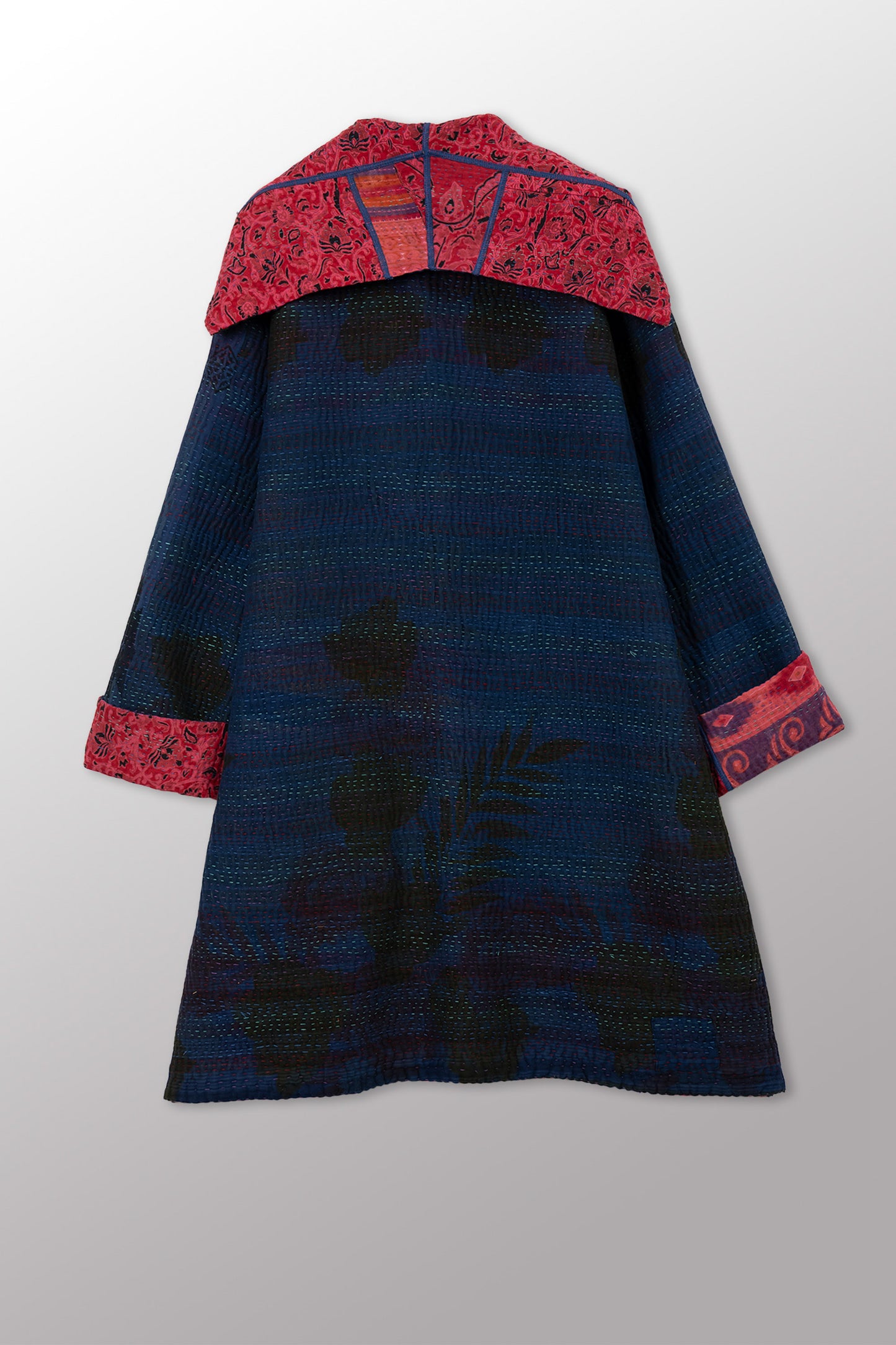 COTTON OVERDYE KANTHA POCKET MEDIUM COAT - ov4316-cfus002m -