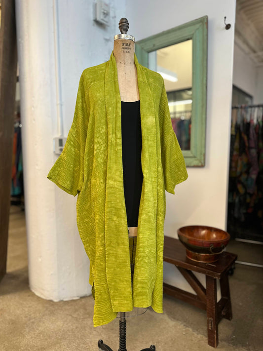 SAND SUN DYE RIPPLE KANTHA PONCHO TOPPER - rs2356-lim -