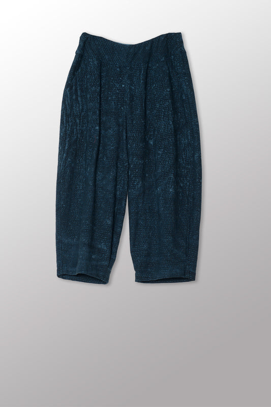 DUCK SUN DYE WITH PATCH KANTHA NEW LANTERN PANTS - us2651-nvy -