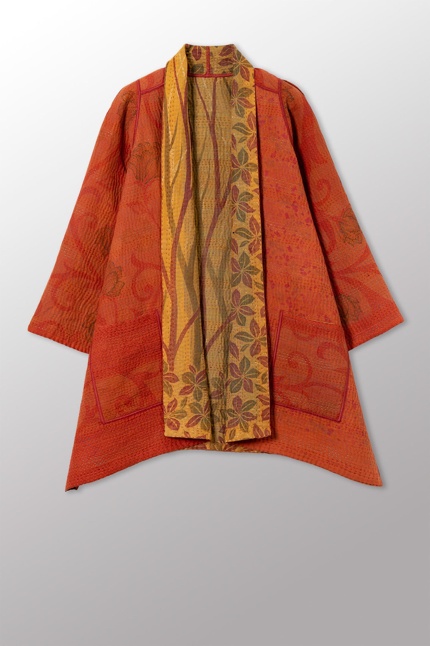 COTTON OVERDYE KANTHA A-LINE JKT - ov4003-corg038a -