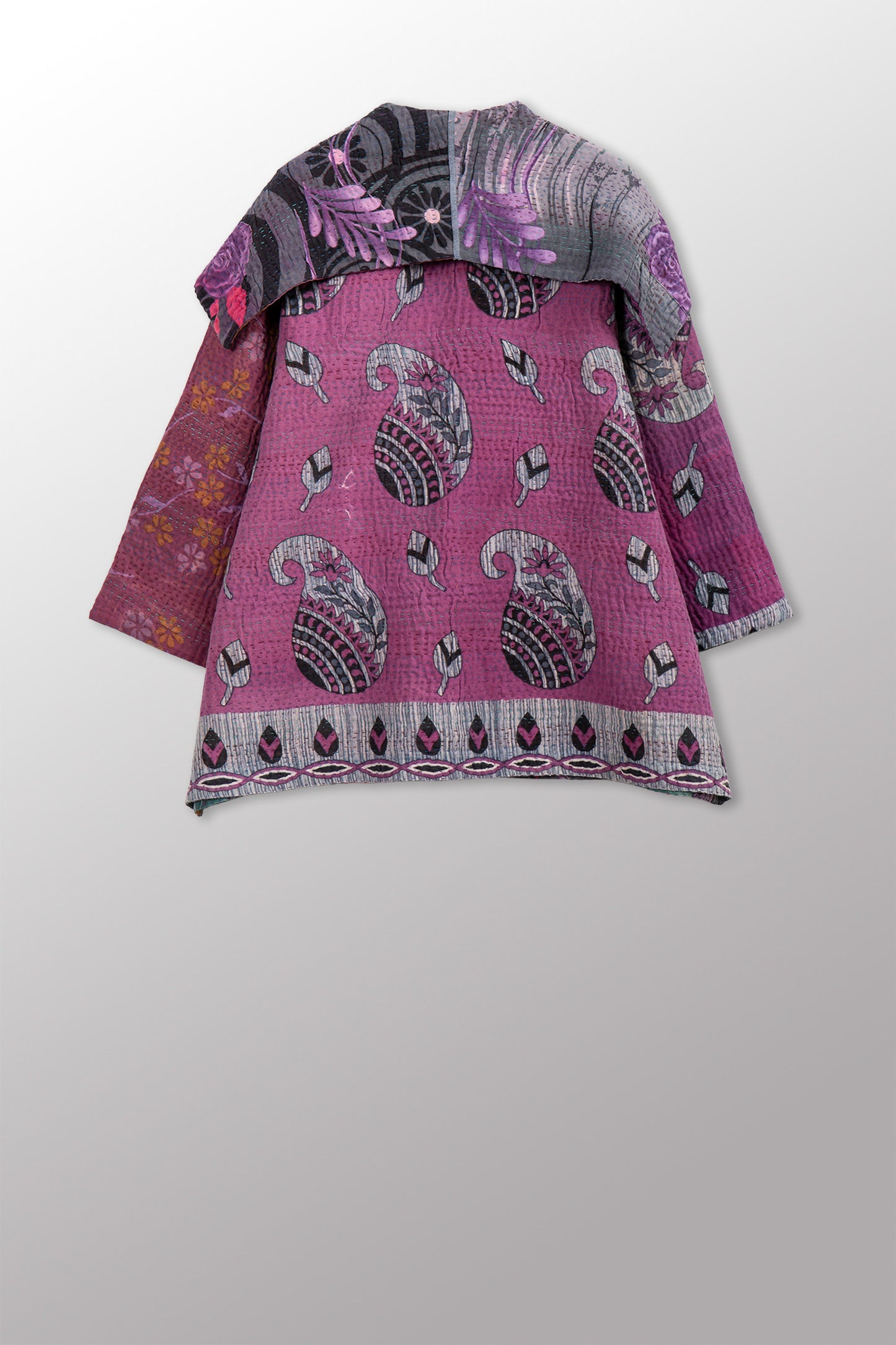 VINTAGE COTTON KANTHA FLARE JKT - cv4010-0168a -