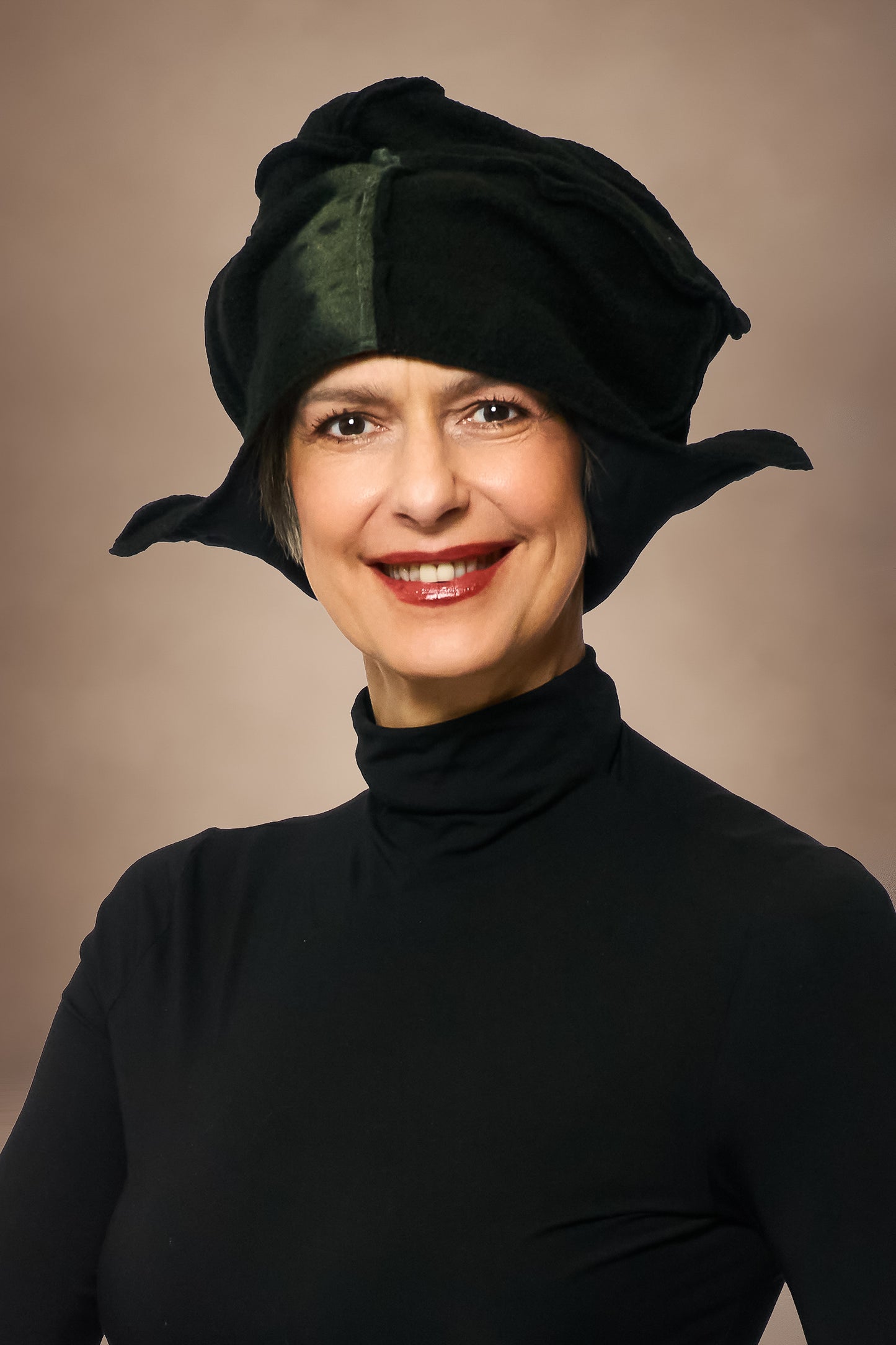 CIRCLE TIE DYE BOILED WOOL HELMET - tw1885-blk -