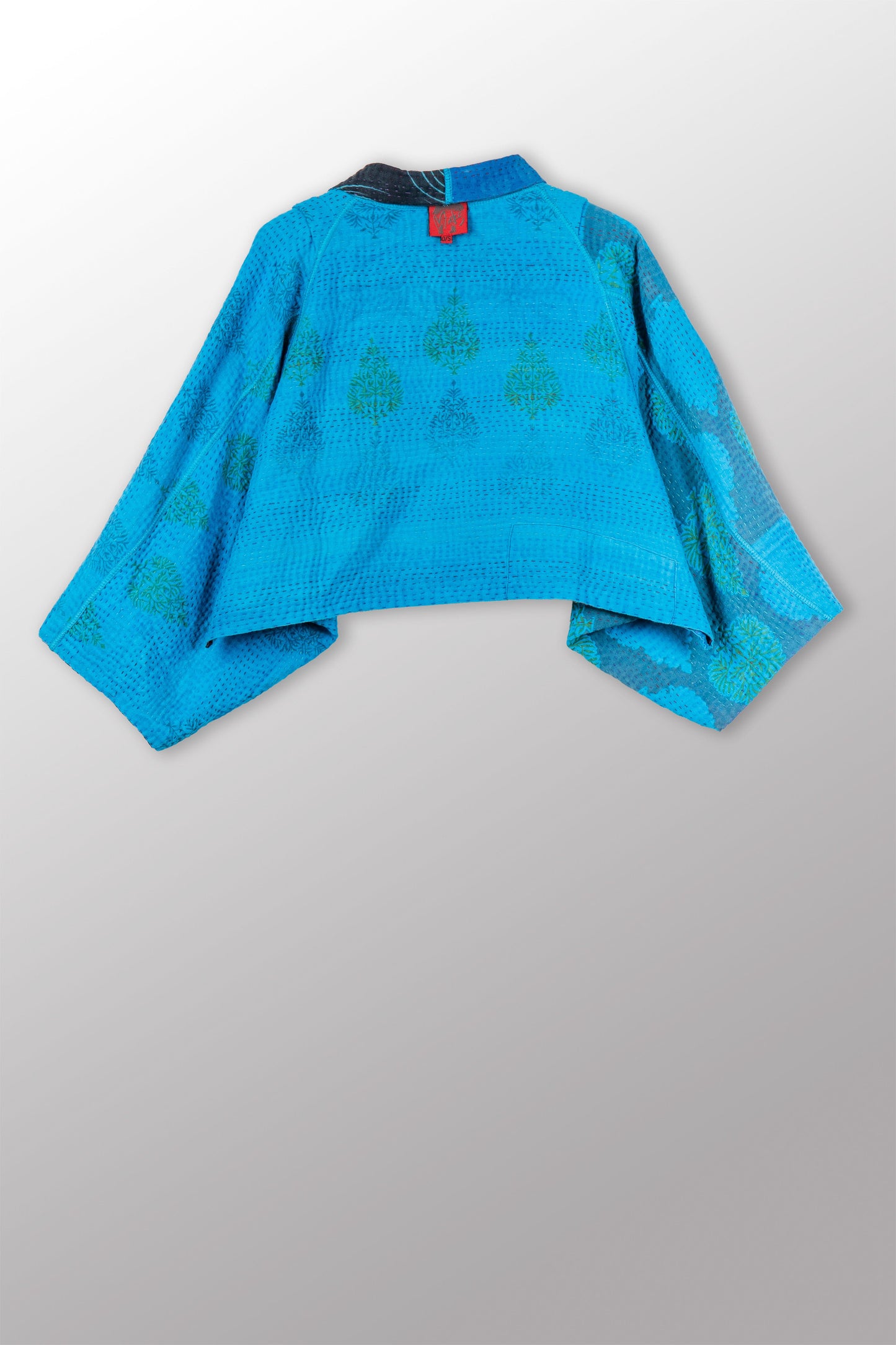 COTTON OVERDYE KANTHA PUFF SLV. SHRUG - ov4062-ctuq001a -