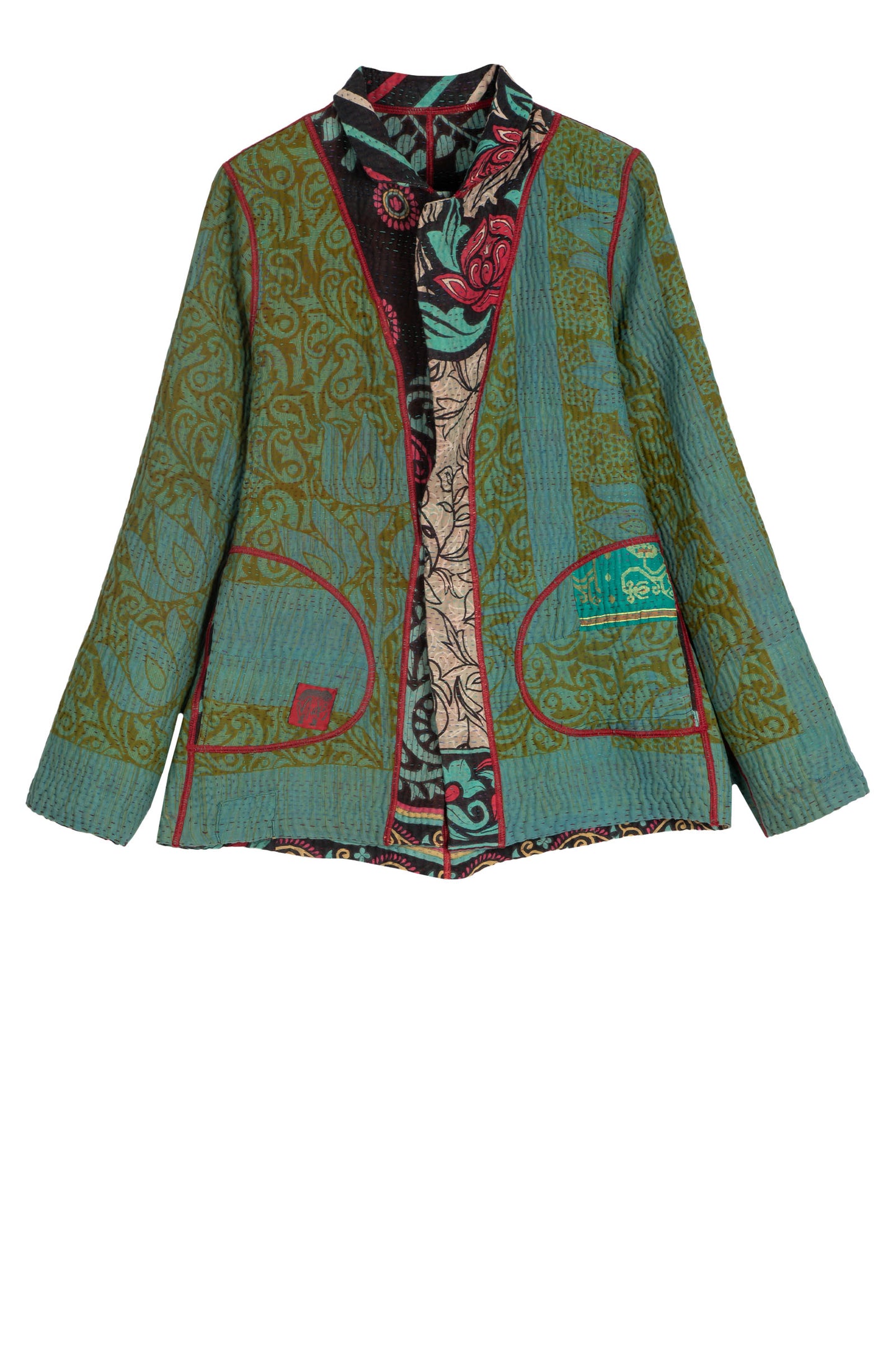 VINTAGE COTTON KANTHA SIMPLE JKT - cv4022-0087m -