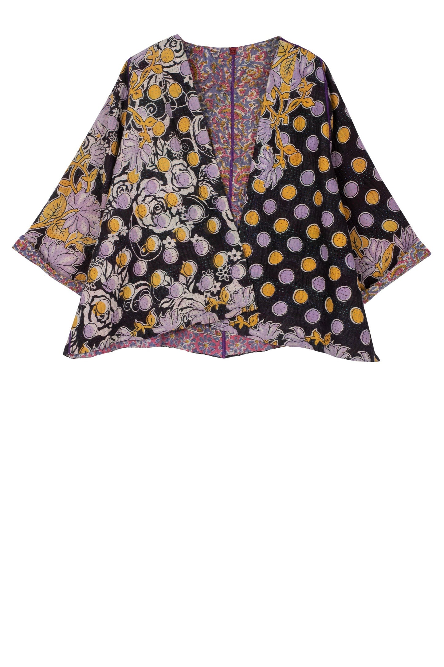 VINTAGE COTTON KANTHA BELL SHAPE JKT - cv4048-0031a -