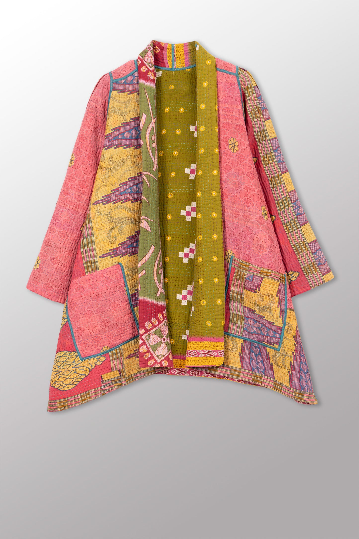 VINTAGE COTTON KANTHA A-LINE JKT - cv4003-0471a -