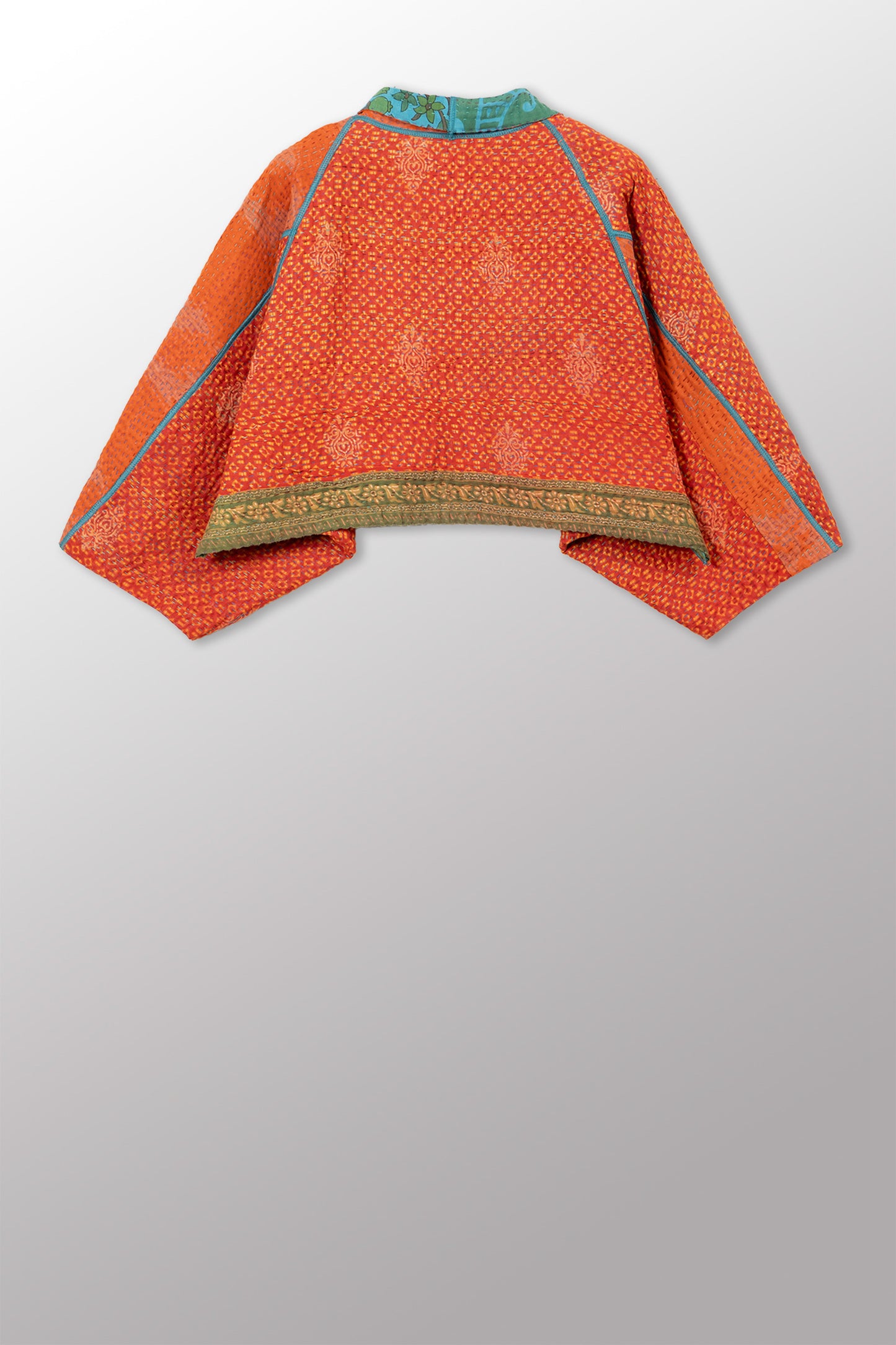 COTTON OVERDYE KANTHA PUFF SLV. SHRUG - ov4062-ctel001a -