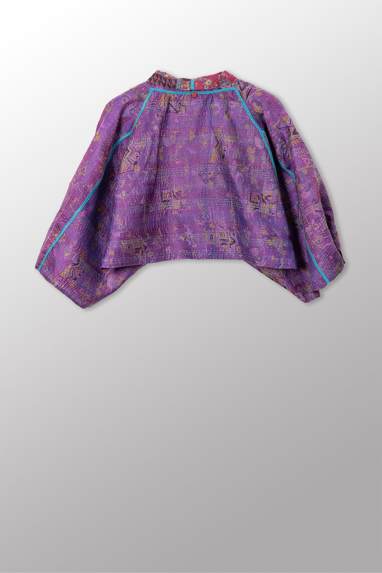 VINTAGE SILK KANTHA PUFF SLV. SHRUG - sv2062-0027a -