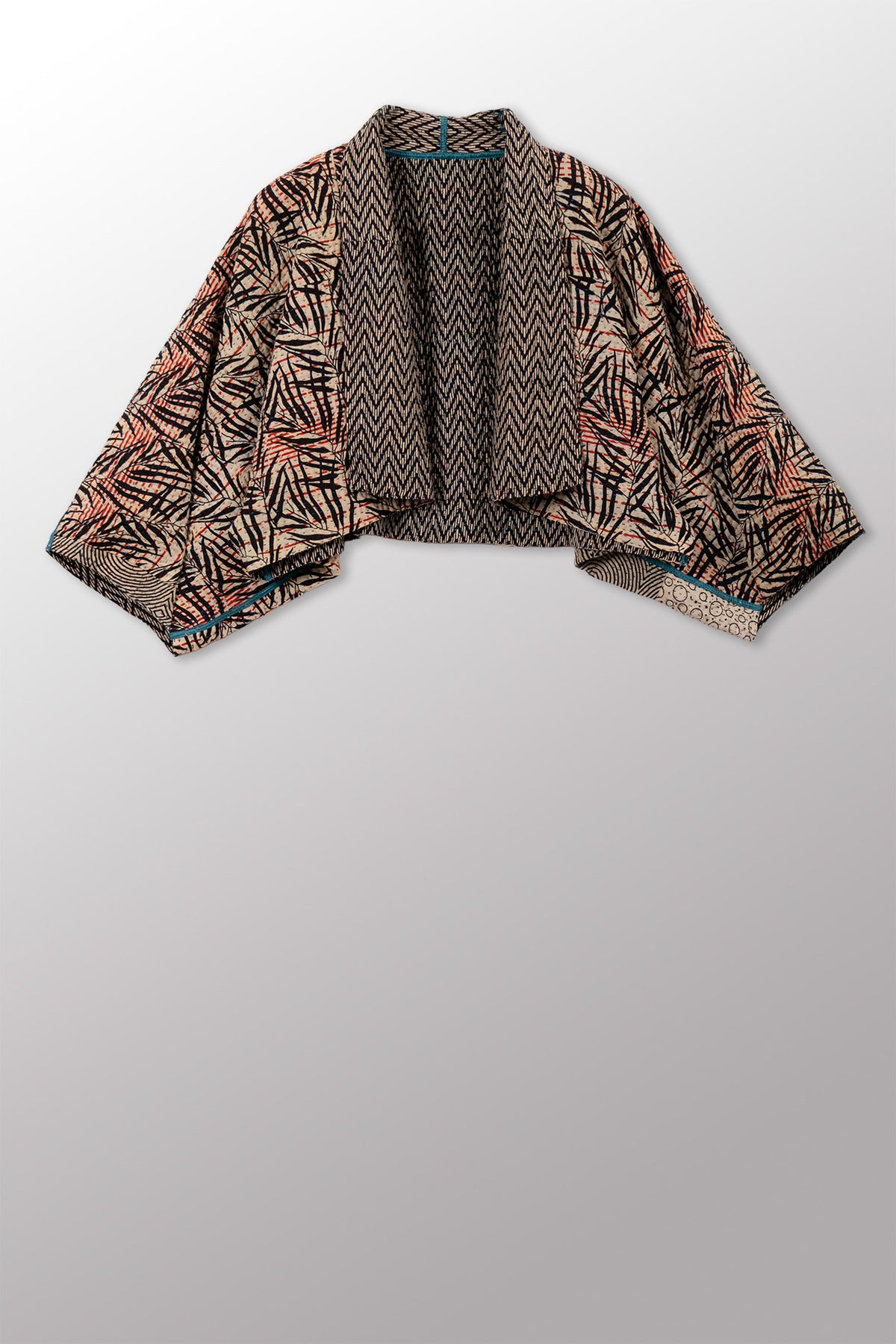 SOHO BAMBOO KANTHA PUFF SLV. SHRUG - bo4062-cblk010a -
