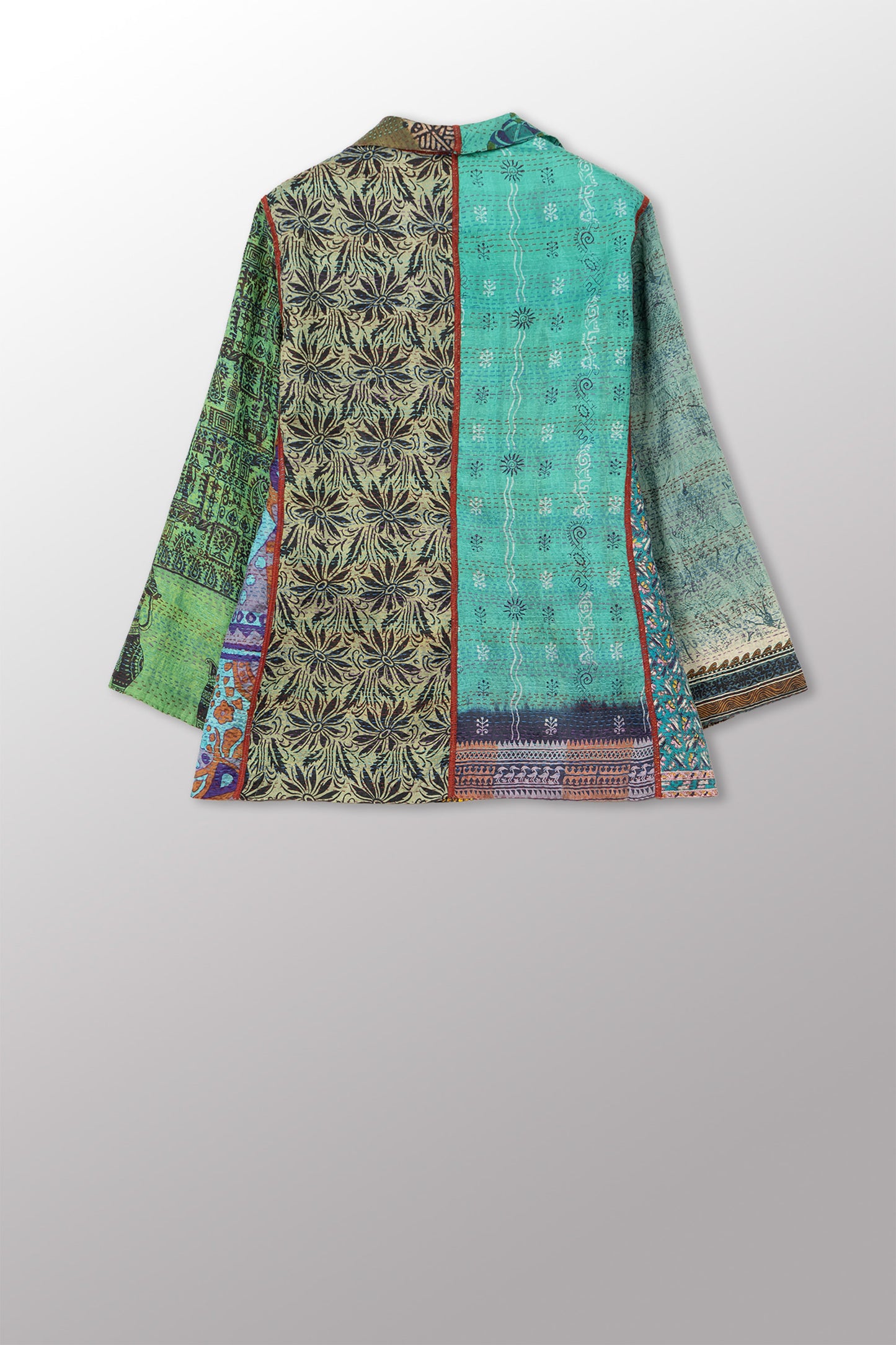 VINTAGE SILK KANTHA SHORT JKT - sv2007-0077l -