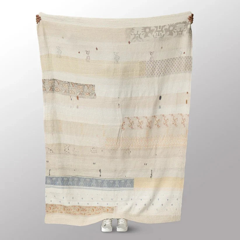 Jewels Stripe Patch Kantha Quilts