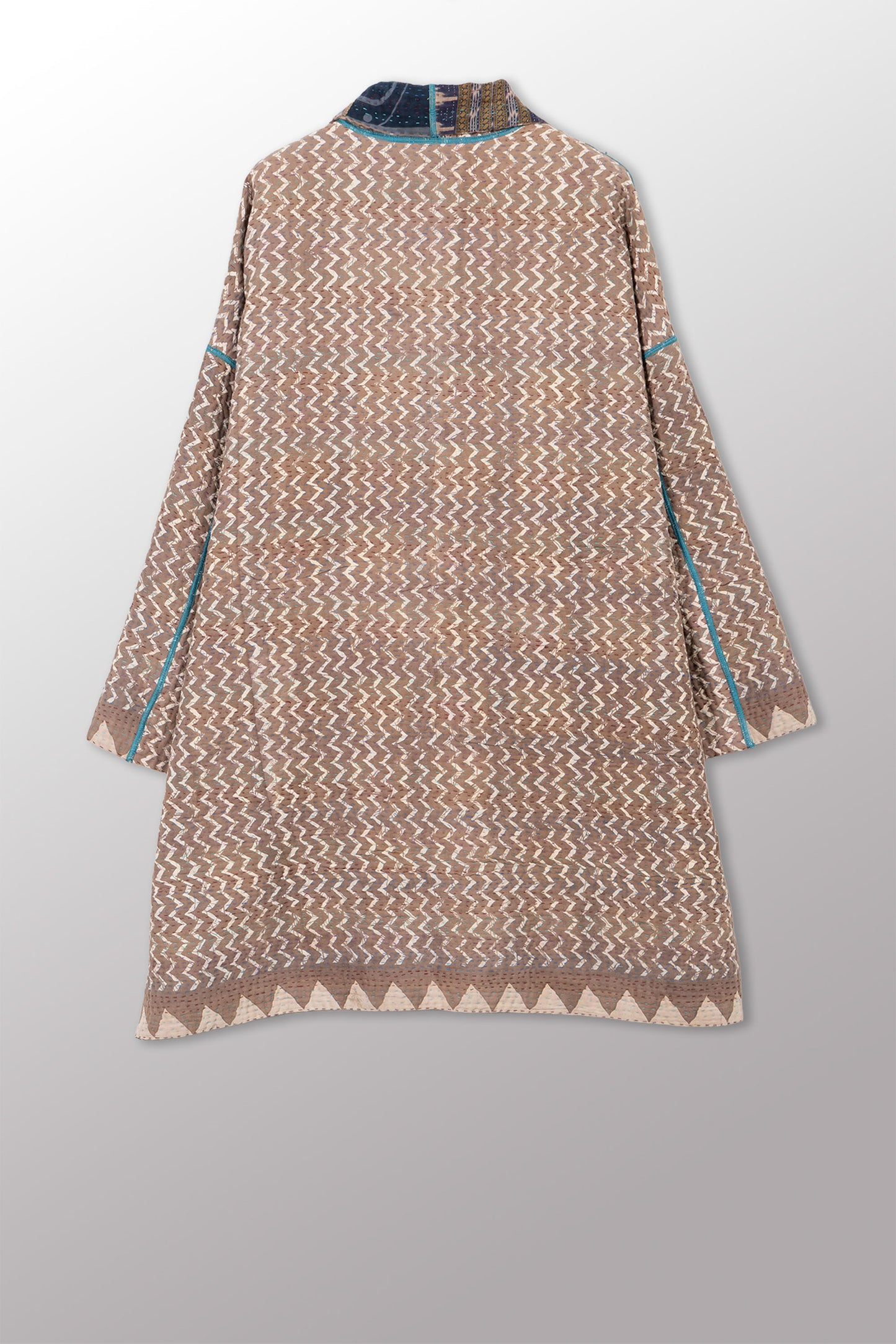 COTTON OVERDYE KANTHA HAORI JACKET - ov4068-cgry004a -
