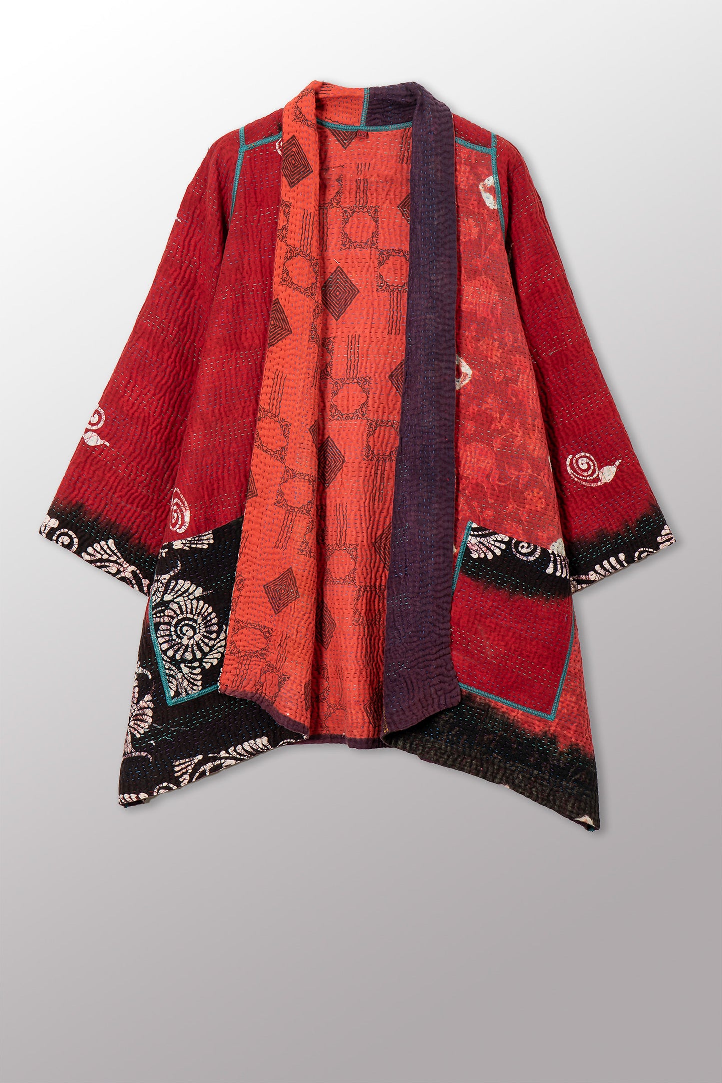 VINTAGE COTTON KANTHA A-LINE JKT - cv4003-0458a -