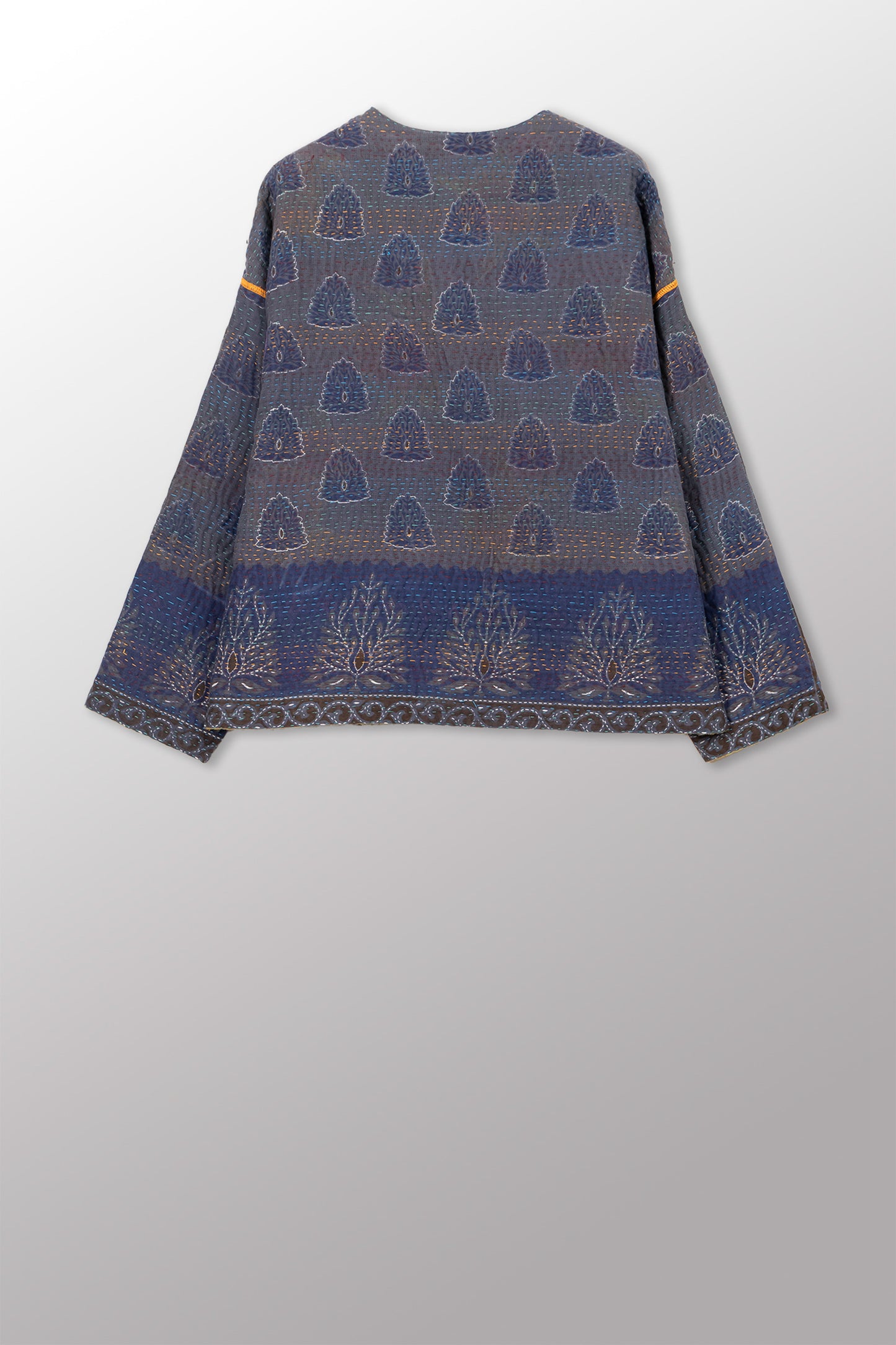 COTTON OVERDYE KANTHA CREW NECK SHORT JKT - ov4053-cgrn001a -