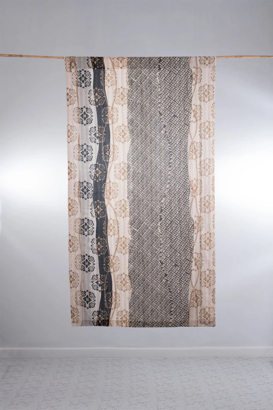 Kimono Cotton Kantha Curtain - Gray