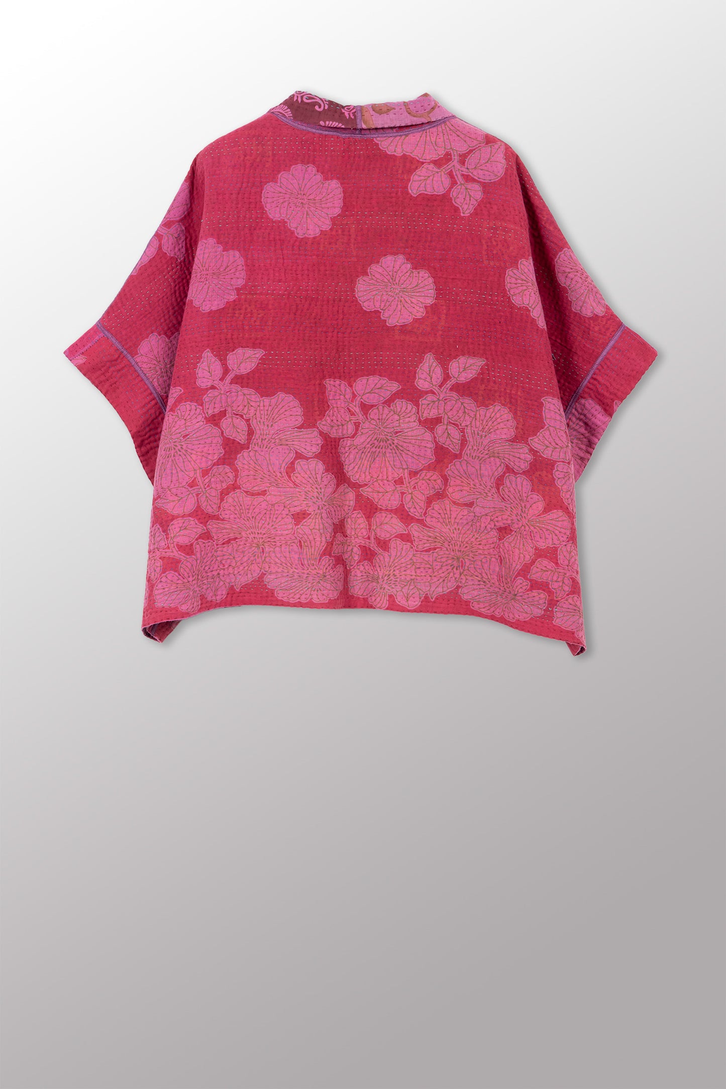 COTTON OVERDYE KANTHA MINI PONCHO - ov4060-cpik001a -