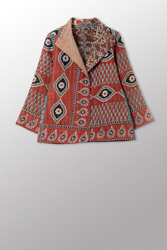VINTAGE COTTON KANTHA SHORT JKT - cv4007-0357s -