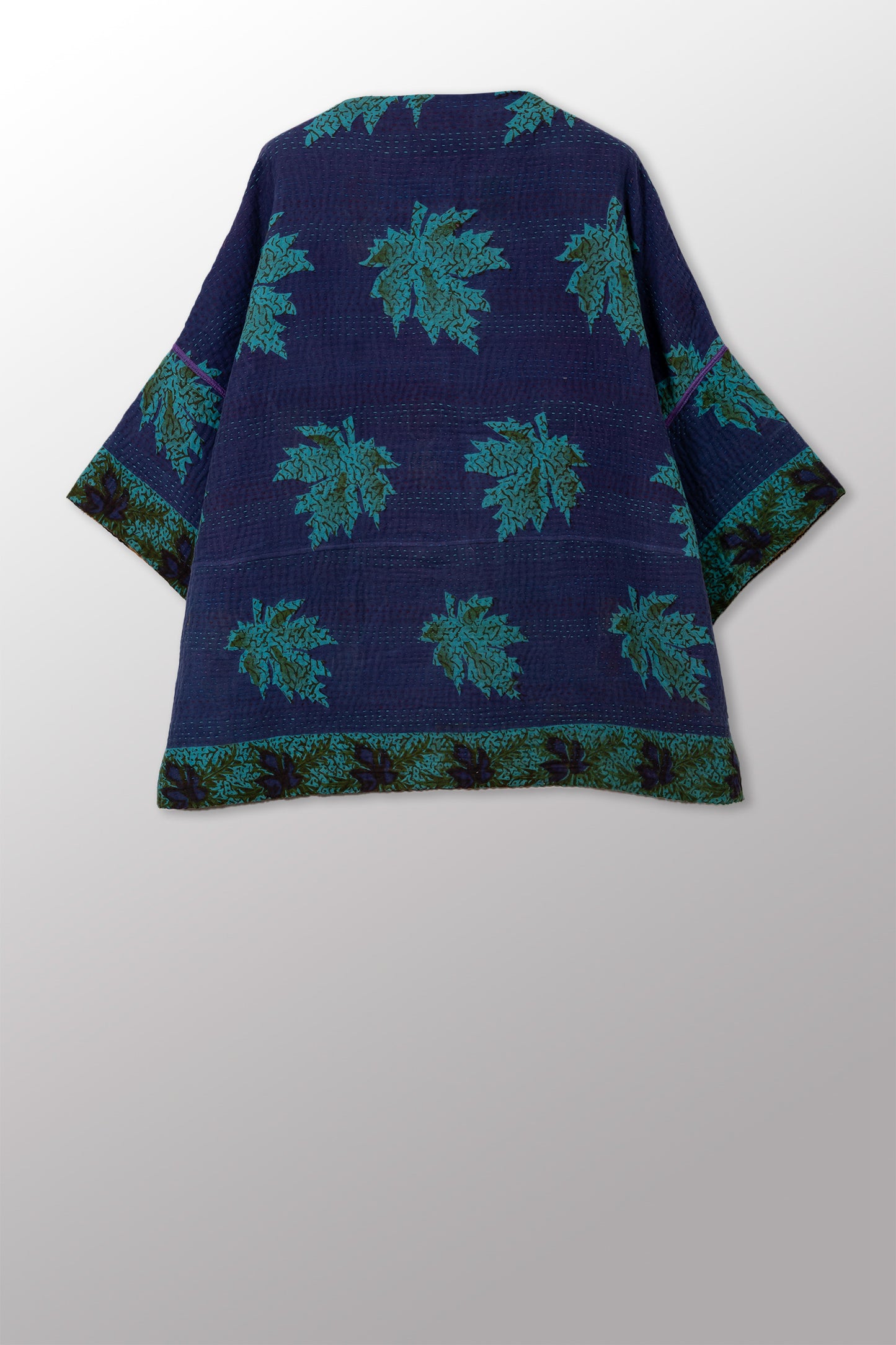 VINTAGE COTTON KANTHA STRAIGHT NECK JKT - cv4058-0017a -