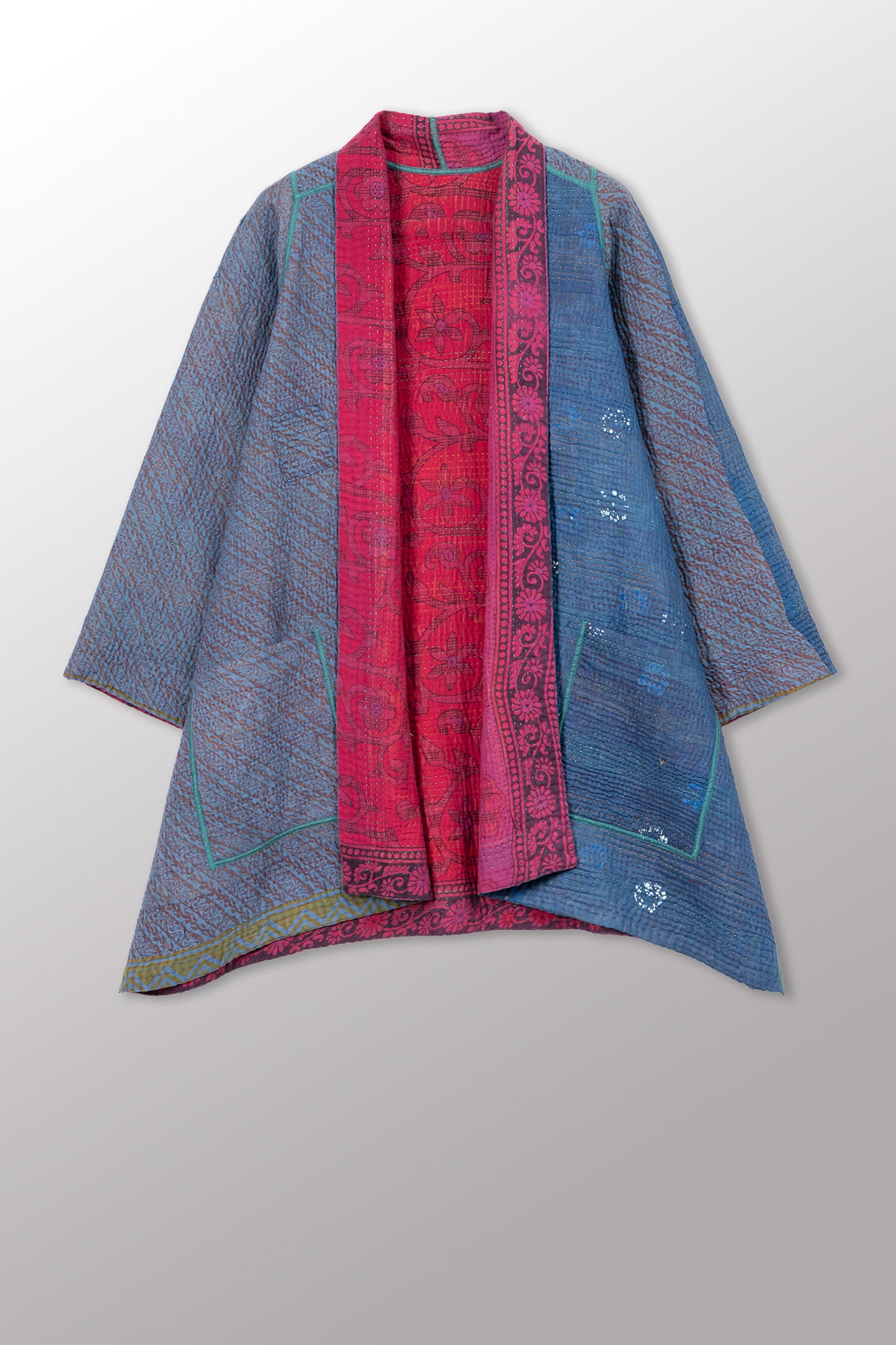 COTTON OVERDYE KANTHA A-LINE JKT - ov4003-cfus040a -