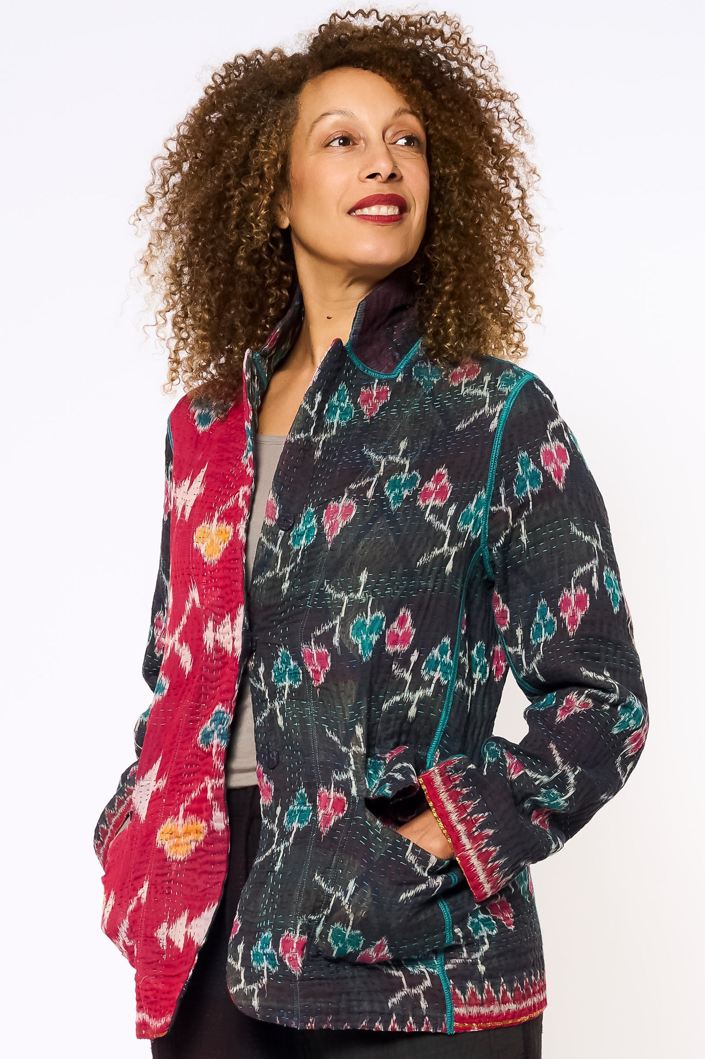 VINTAGE COTTON KANTHA BASIC JKT - cv4052-0026m -